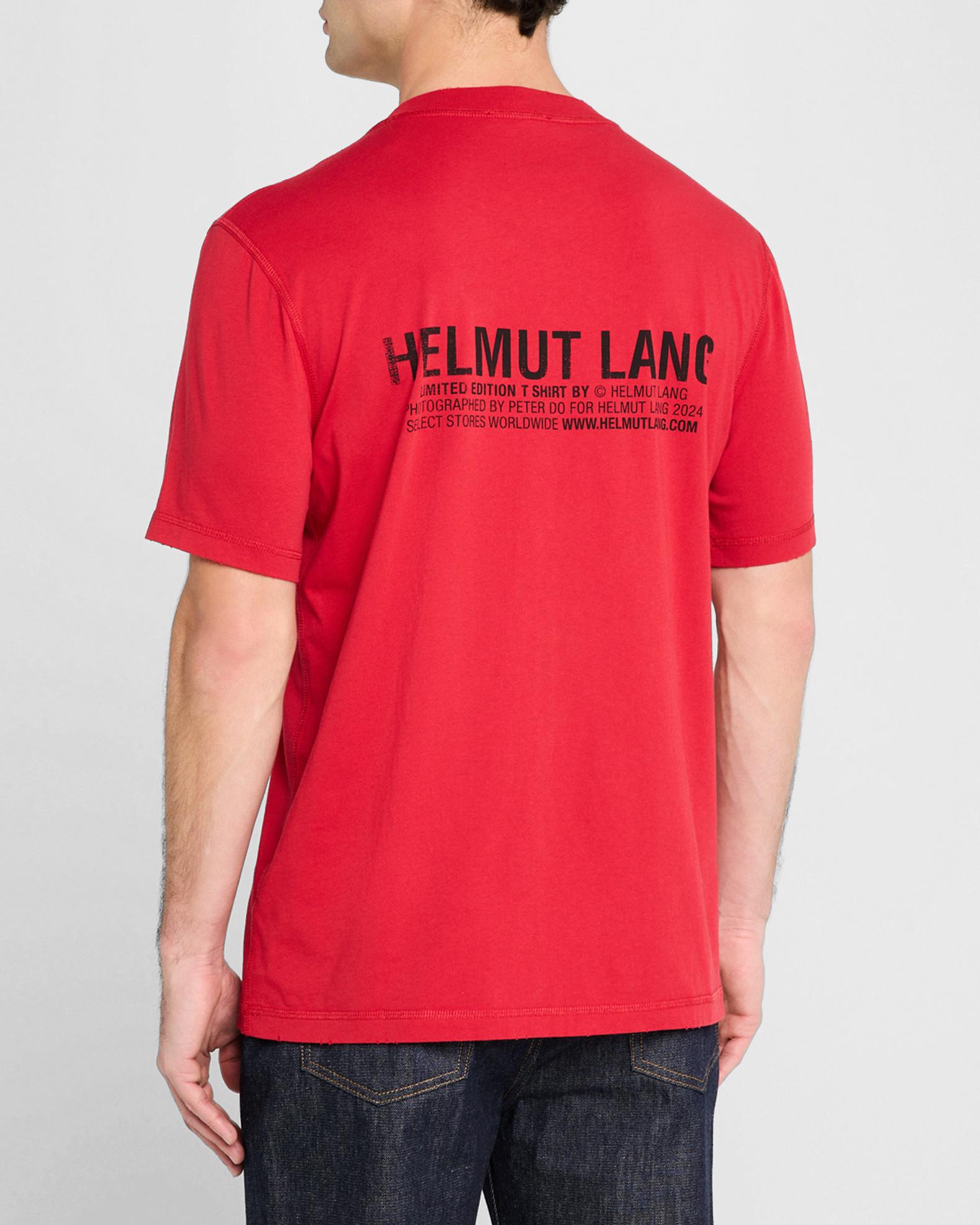 Red Helmut Lang T Shirt Helmut Lang T Shirt Print Logo Tee Red Black