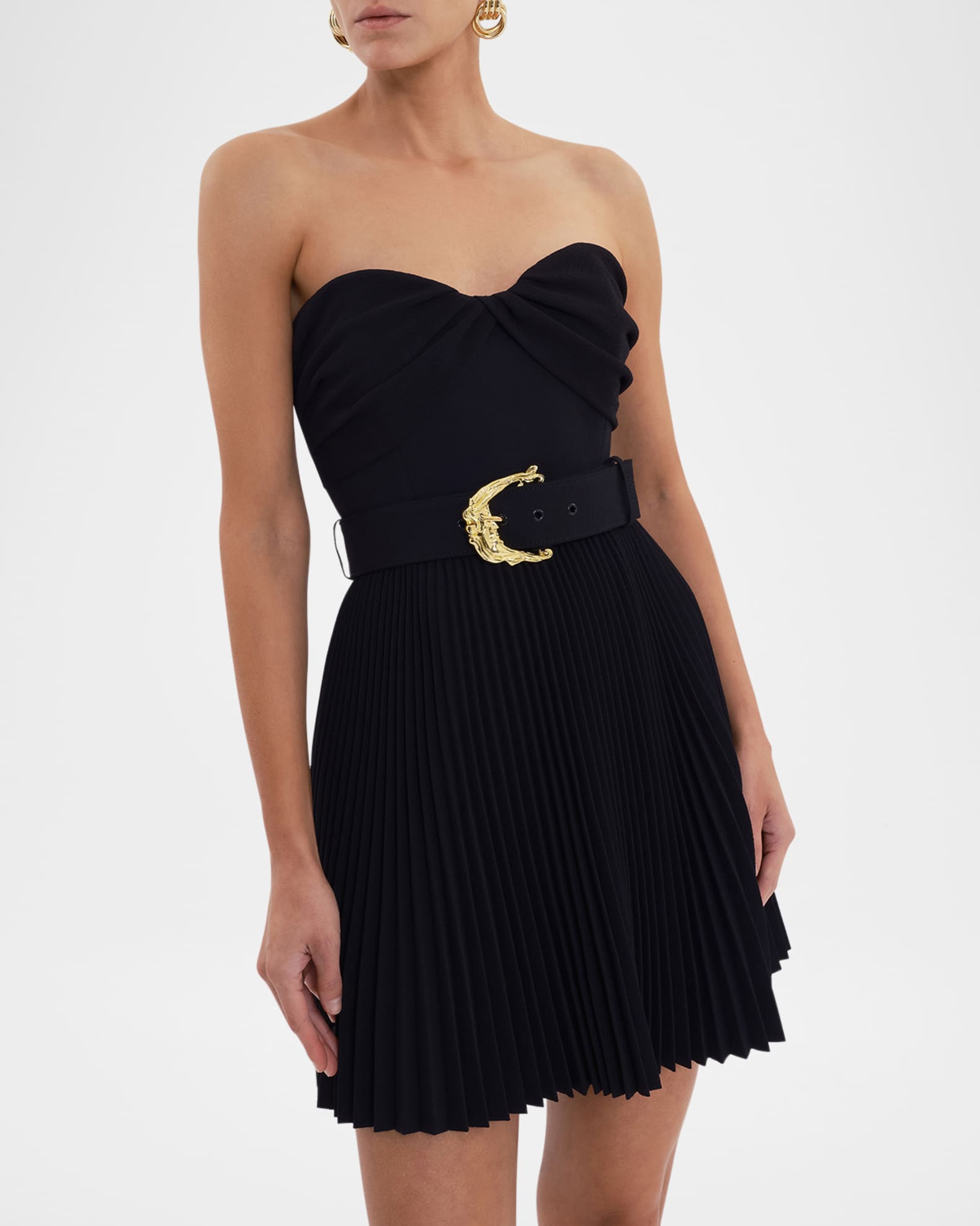 REBECCA VALLANCE Lucine Strapless Pleated Mini Dress