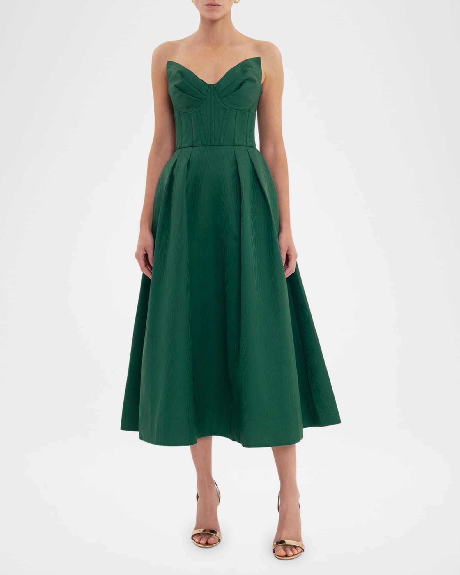 Luiza Pleated Strapless Midi Dress 1