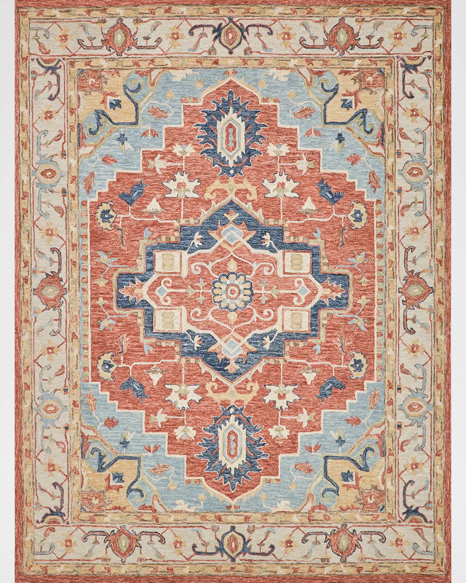 Richmond Serapi Hand-Tufted Beige/Red Rug 0