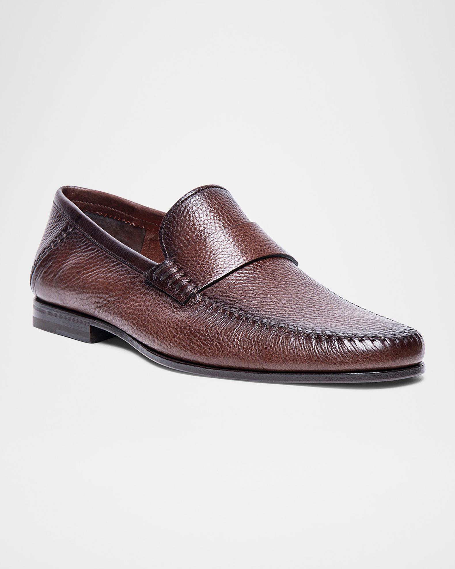 NEW SANTONI men\'s pancia slip on dress loafers in brown Santoni Loafer Brown Casual Shoes for Men for sale | eBay main image 4
