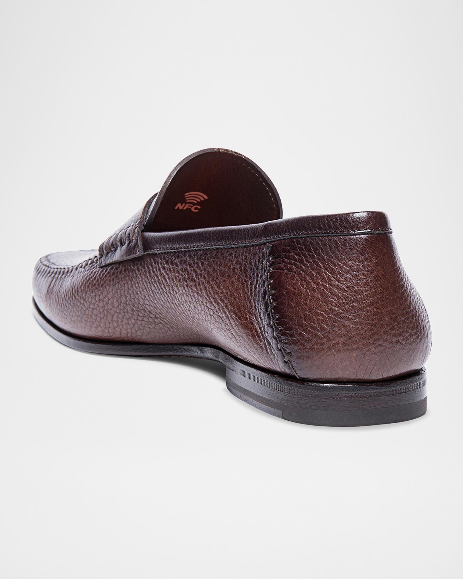 Santoni Mens Paine Loafers 11.5 D Brown Leather Loafer Shoes Italy A18 Men main image 3