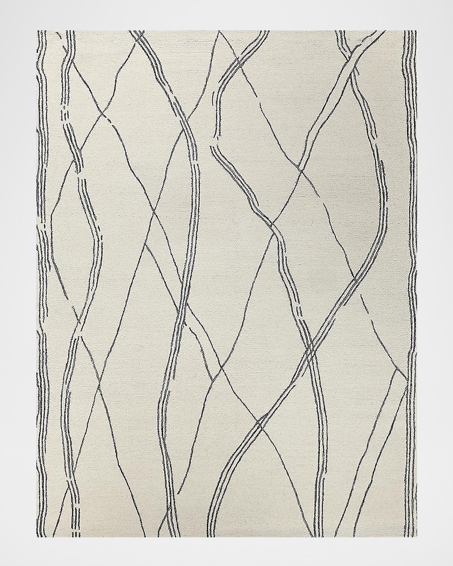 Exquisite Rugs Tangiers Hand-Tufted Ivory/Black Rug, 5' x 8' | Neiman ...