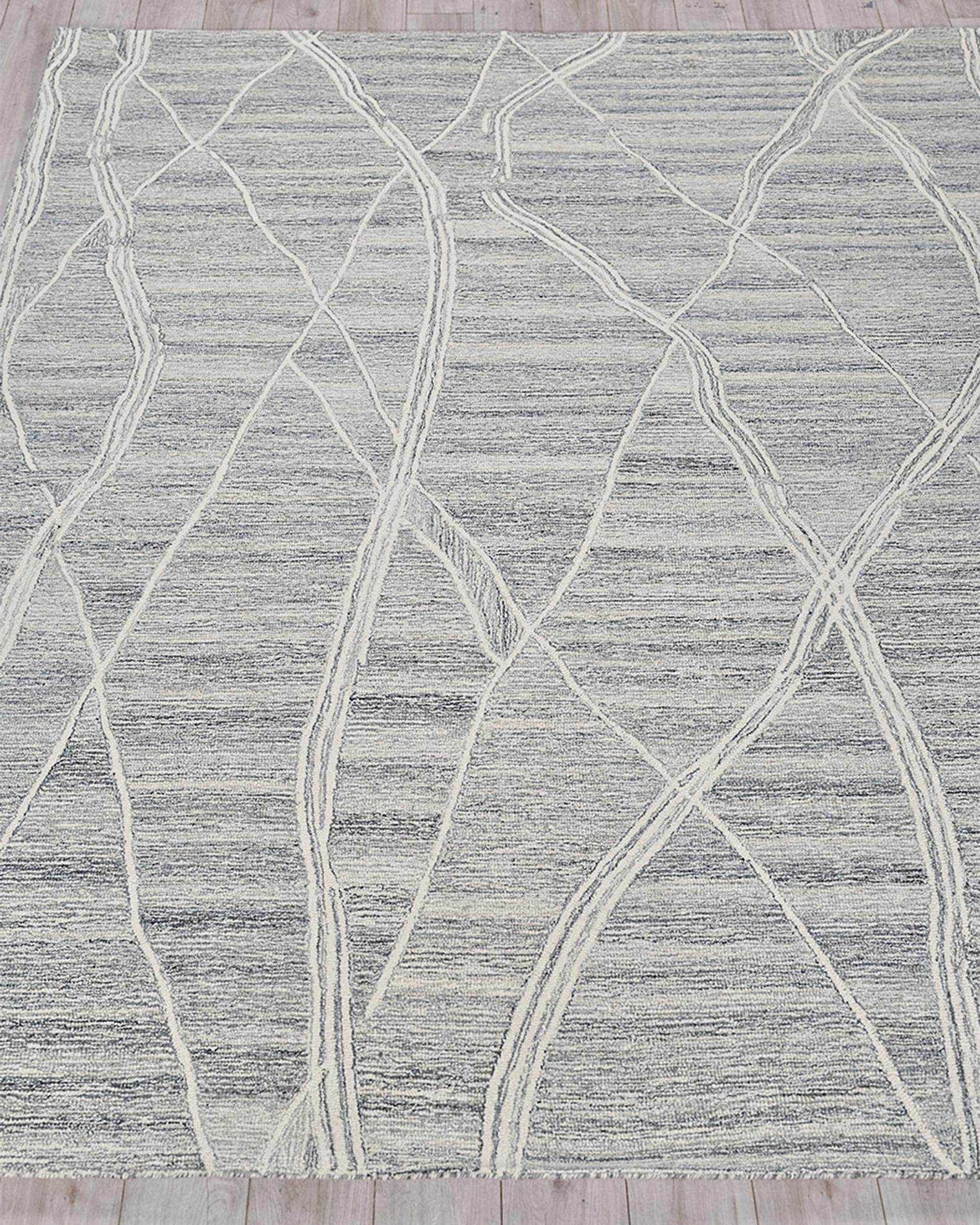 Exquisite Rugs Tangiers Hand-Tufted Gray/Ivory Rug, 10' x 14' | Neiman ...