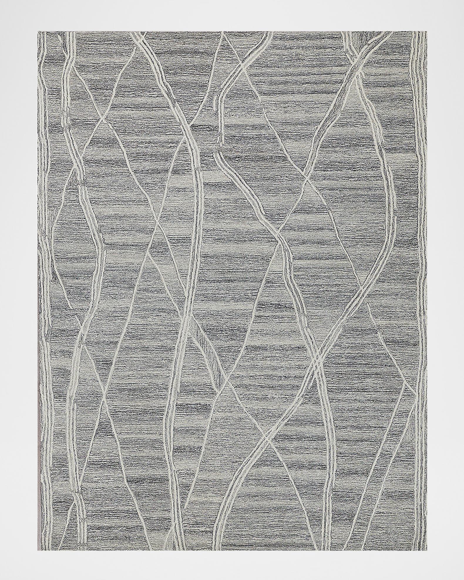 Exquisite Rugs Tangiers Hand-Tufted Gray/Ivory Rug, 10' x 14' | Neiman ...