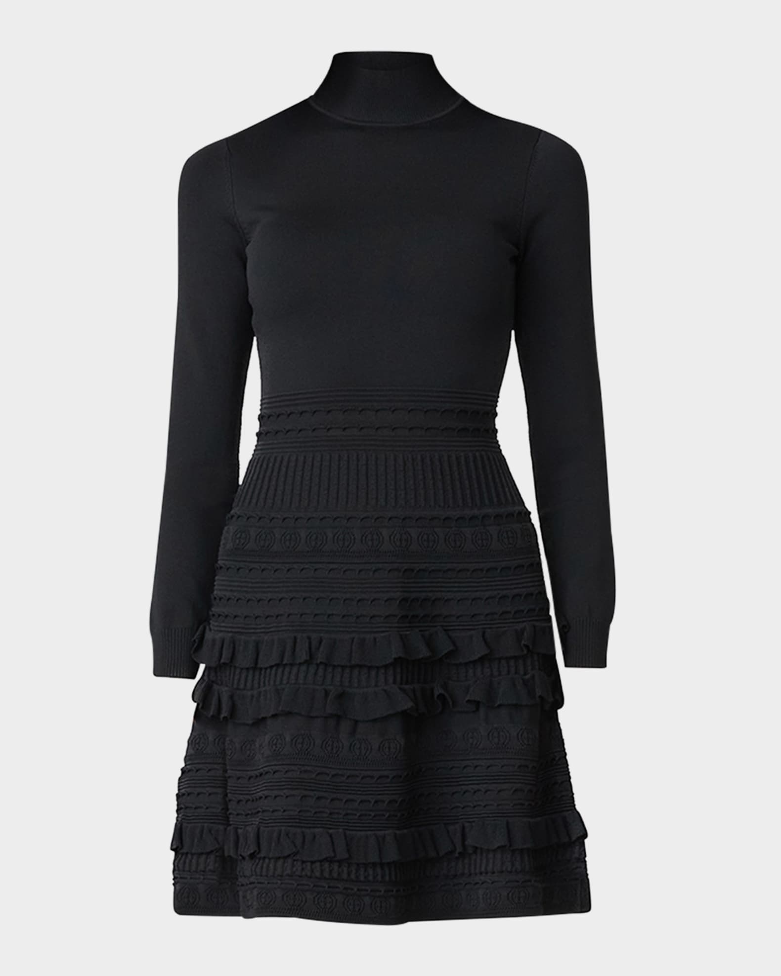Joie Mock-Neck Mixed Knit Mini Dress 0