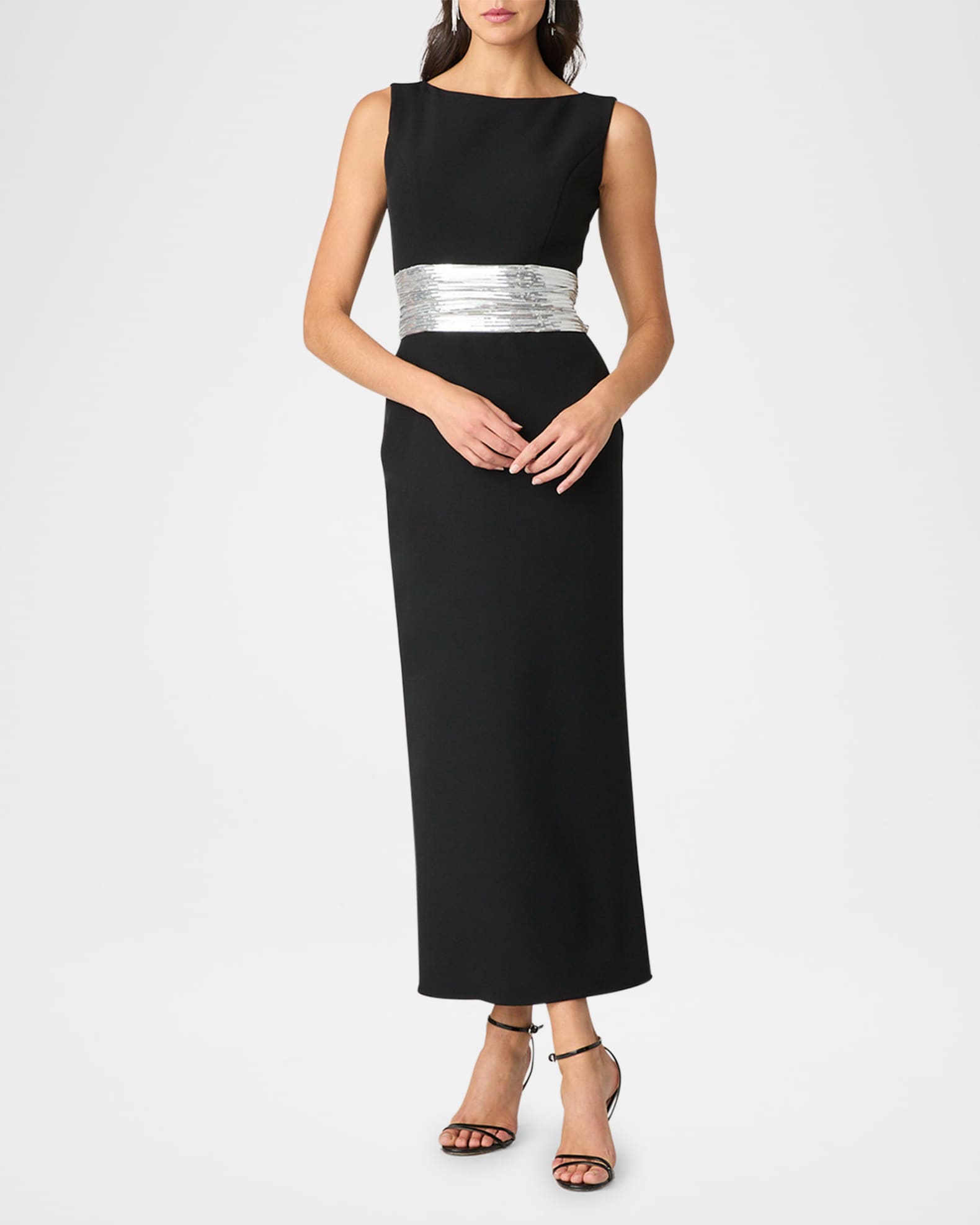 Sia Sleeveless Sequin Bow Midi Dress 1