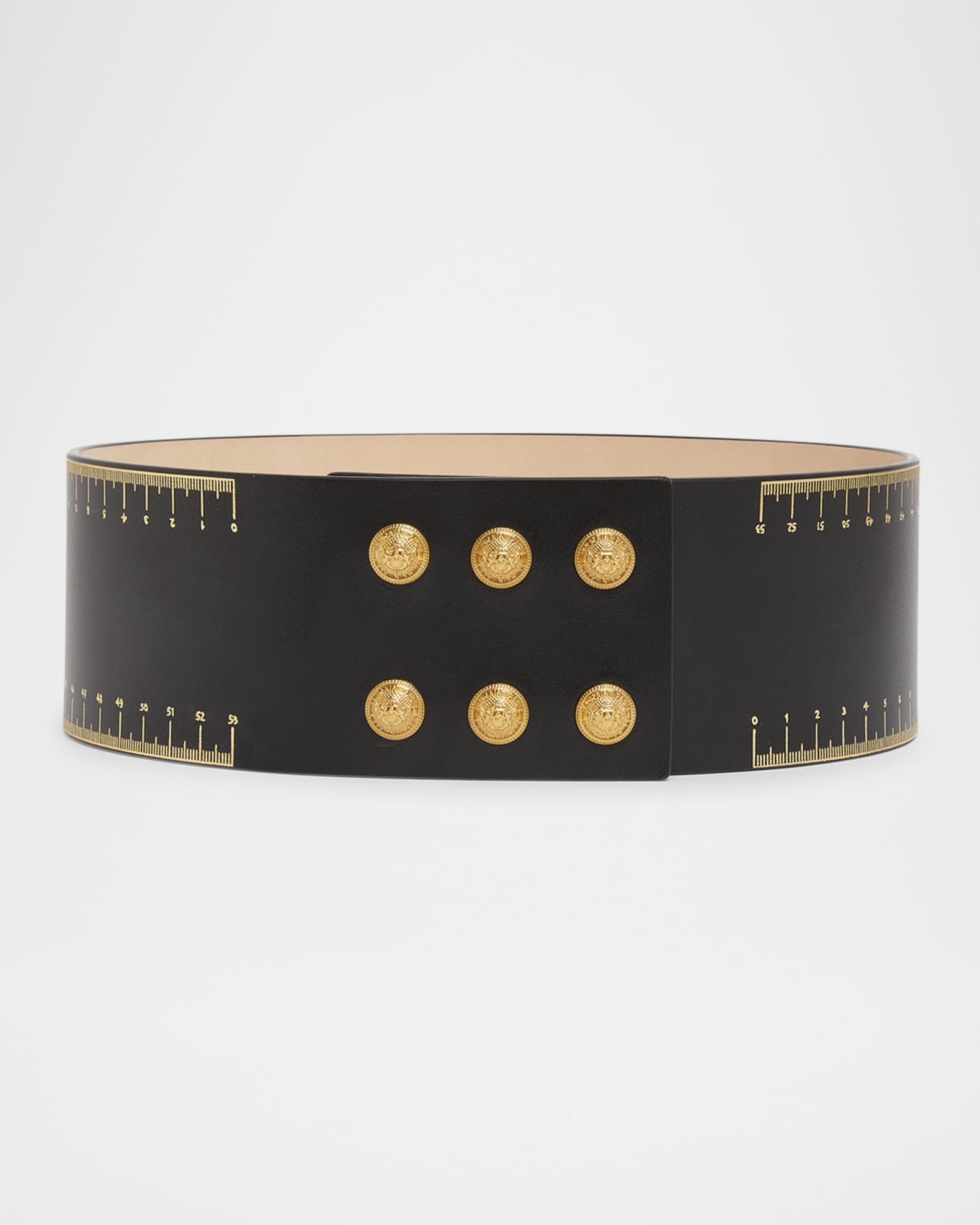 Balmain Wide Leather Belt W/ Couture Pins | Neiman Marcus