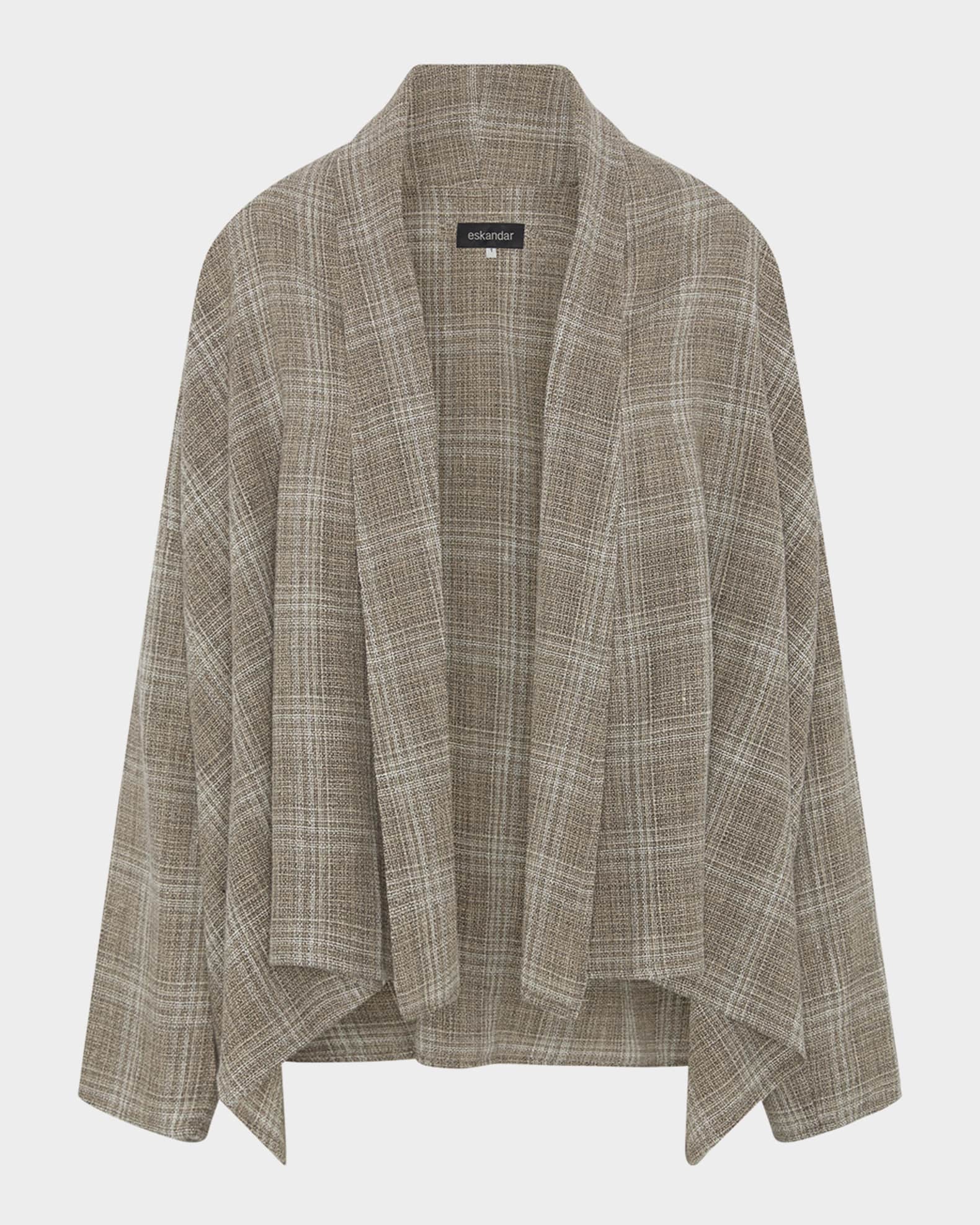 Wide A-Line Scrunch Shawl-Collar Jacket (Mid Plus Length) 0