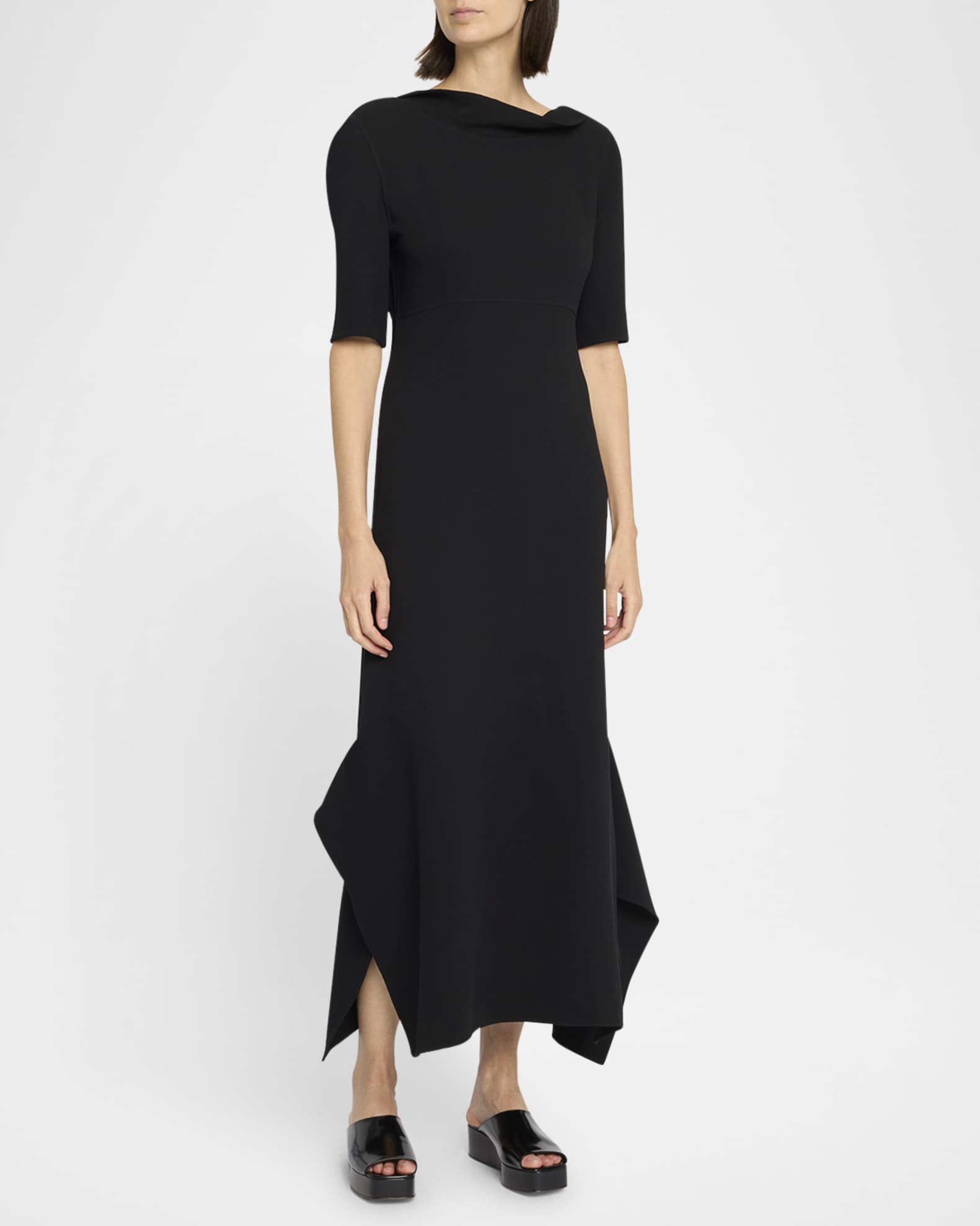 THE ROW Faede Draped Back Long Silk Dress | Neiman Marcus