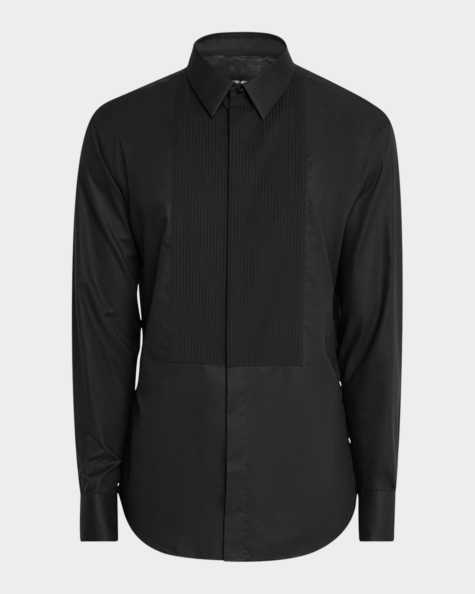 open lace back dress Mona - Pleated Cropped Shirt - Black