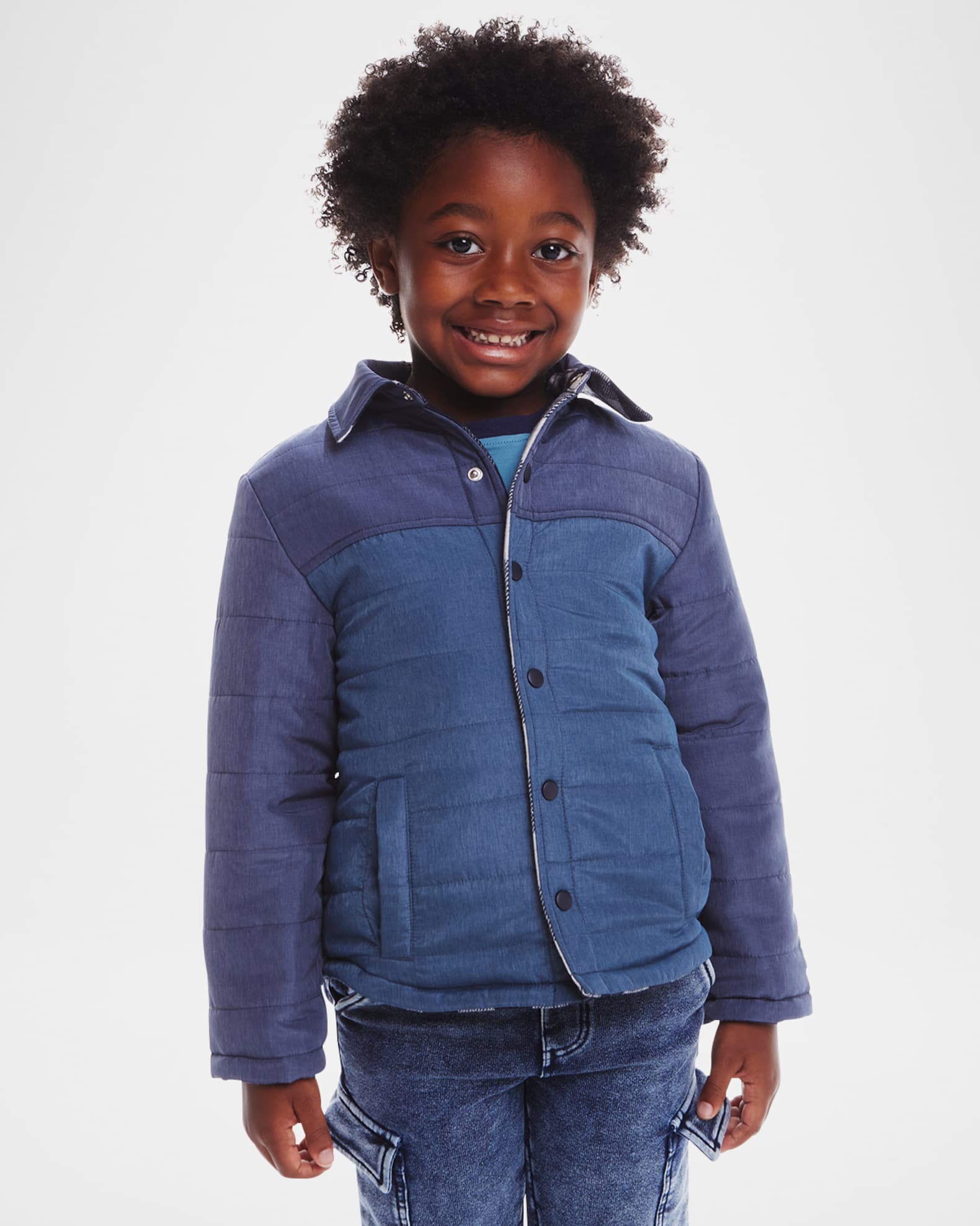 Andy Evan Boy s Reversible Flannel Puffer Jacket Size 2T 8 Neiman Marcus