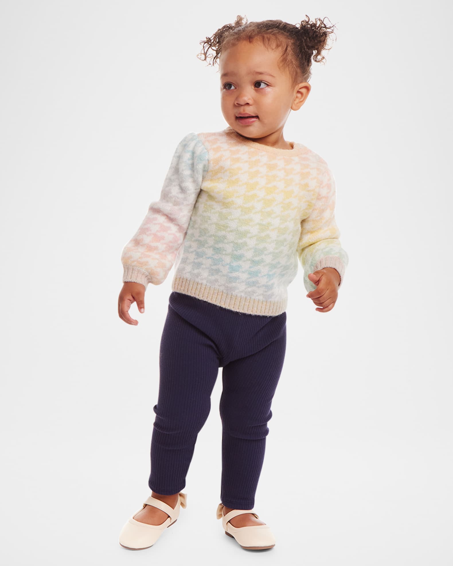 Ombre Rainbow Houndstooth Sweater & Legging Set, Size 6M-24M 1