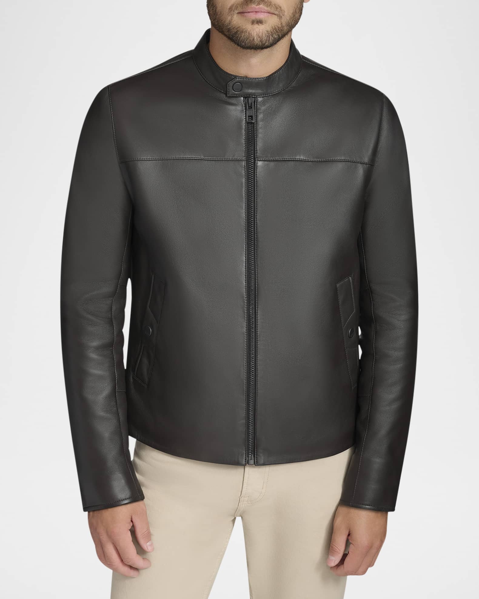 Men s Leather Racer Jacket