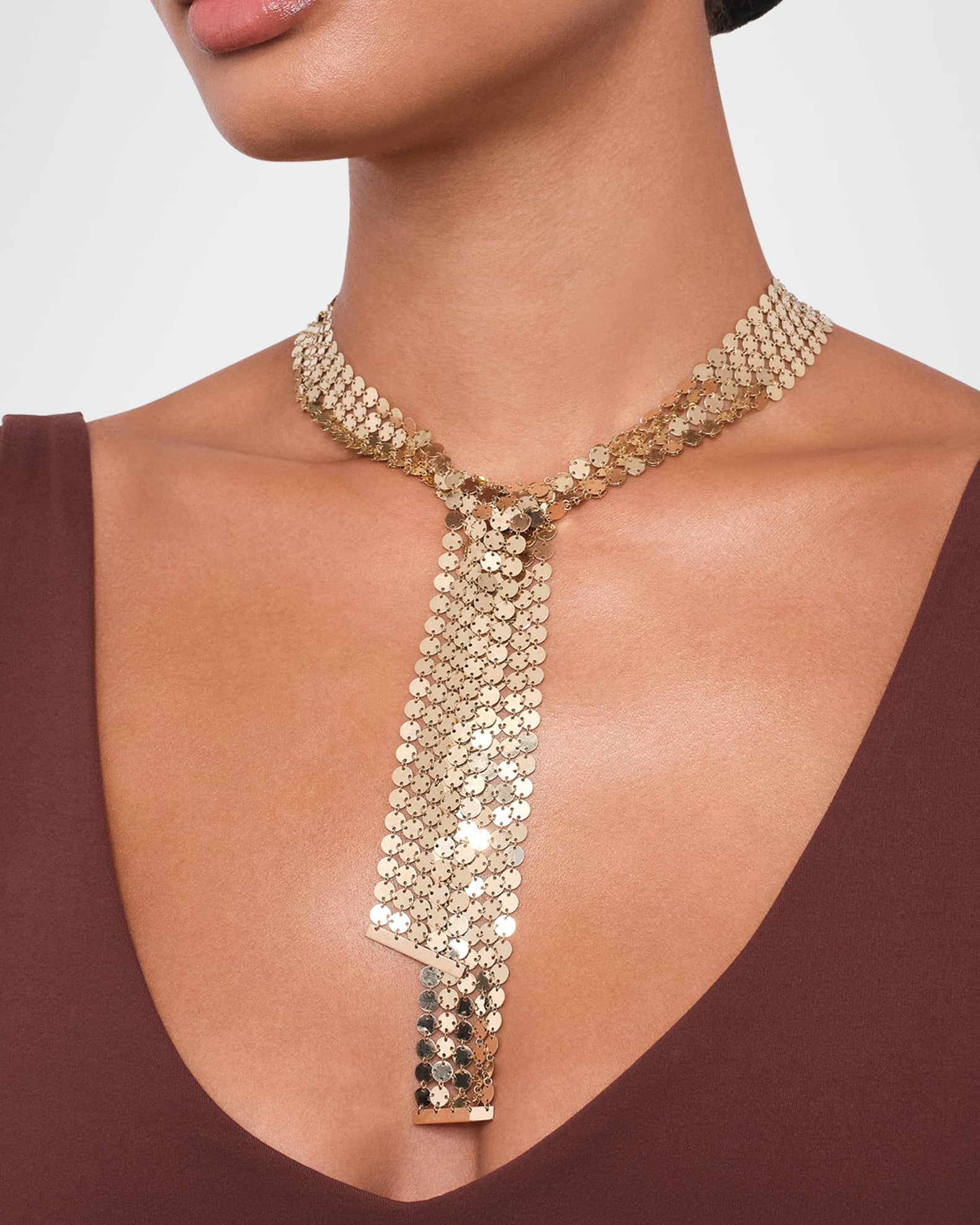 Laser Mega Chainmail 5-Row Lariat Wrap Necklace 1