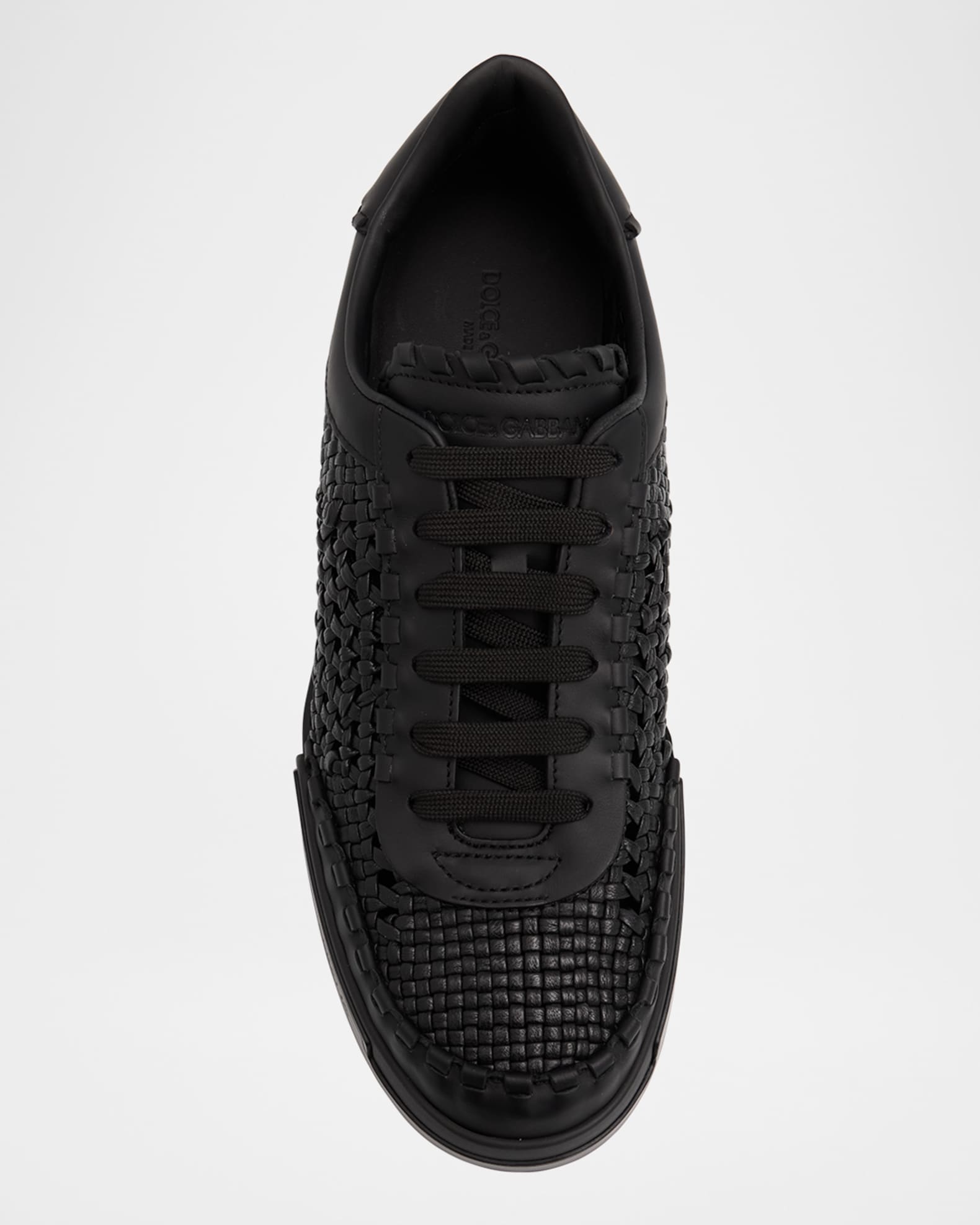 スニーカー DOLCE & GABBANA Portofino Yatch sneakers in woven leather Dolce&Gabbana Men's Portofino Yacht Woven Leather Low-Top