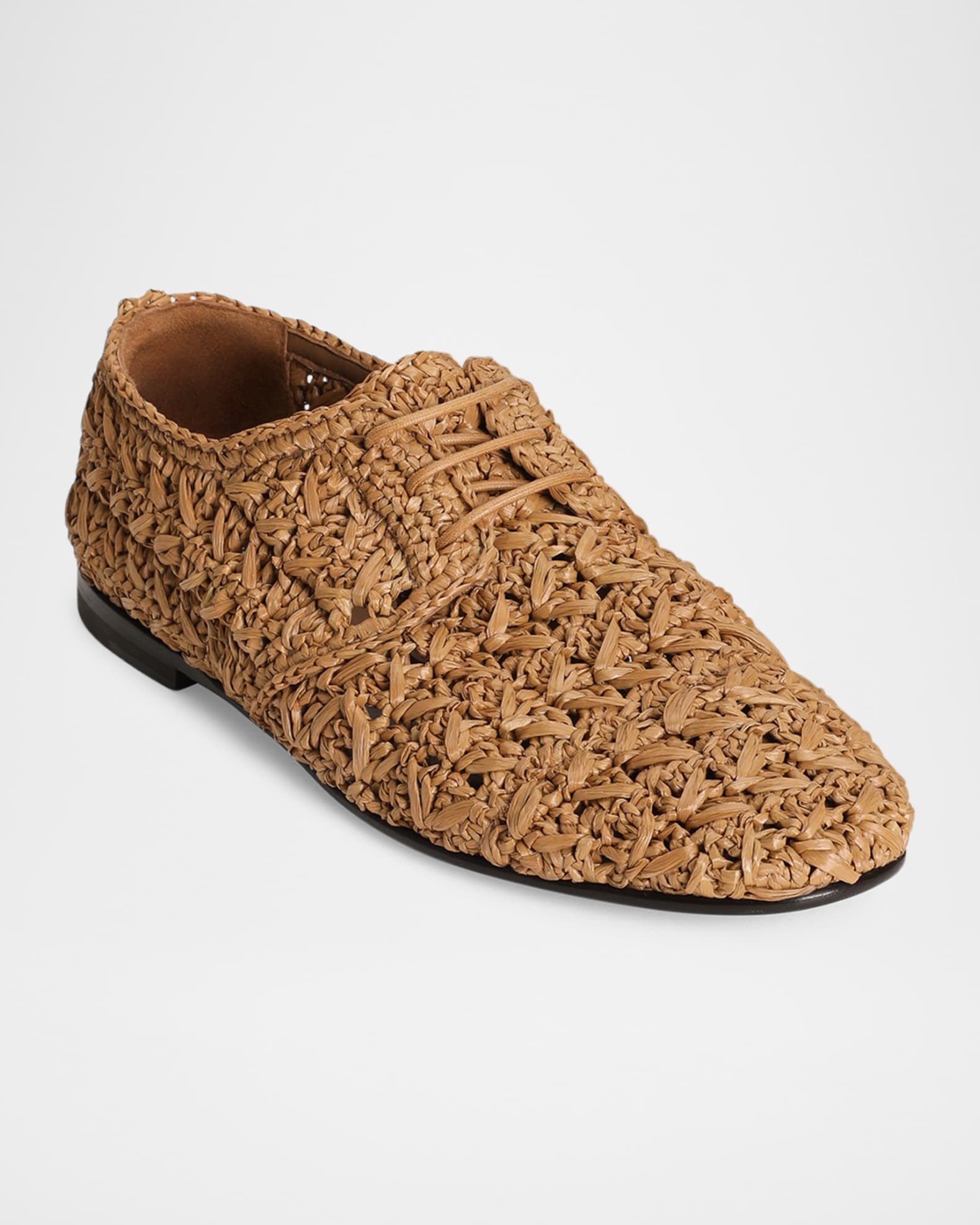 Men's Woven Raffia Derby Shoes 1