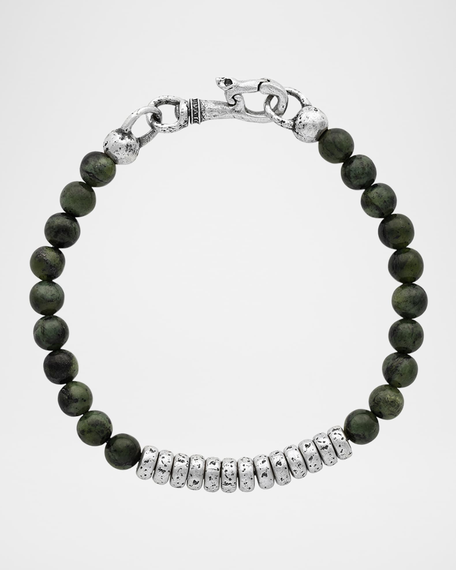 Men's Simit Canadian Jade Beaded Bracelet 0