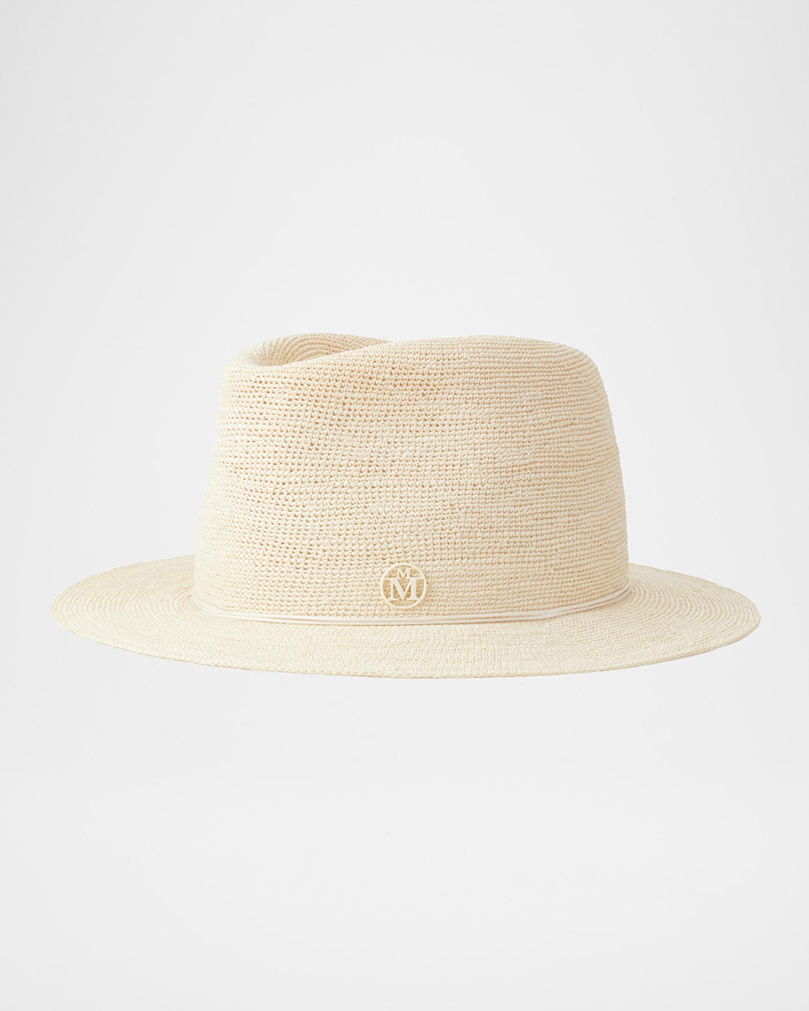 Maison Michel Andre Crochet Straw Fedora Hat | Neiman Marcus display picture 1