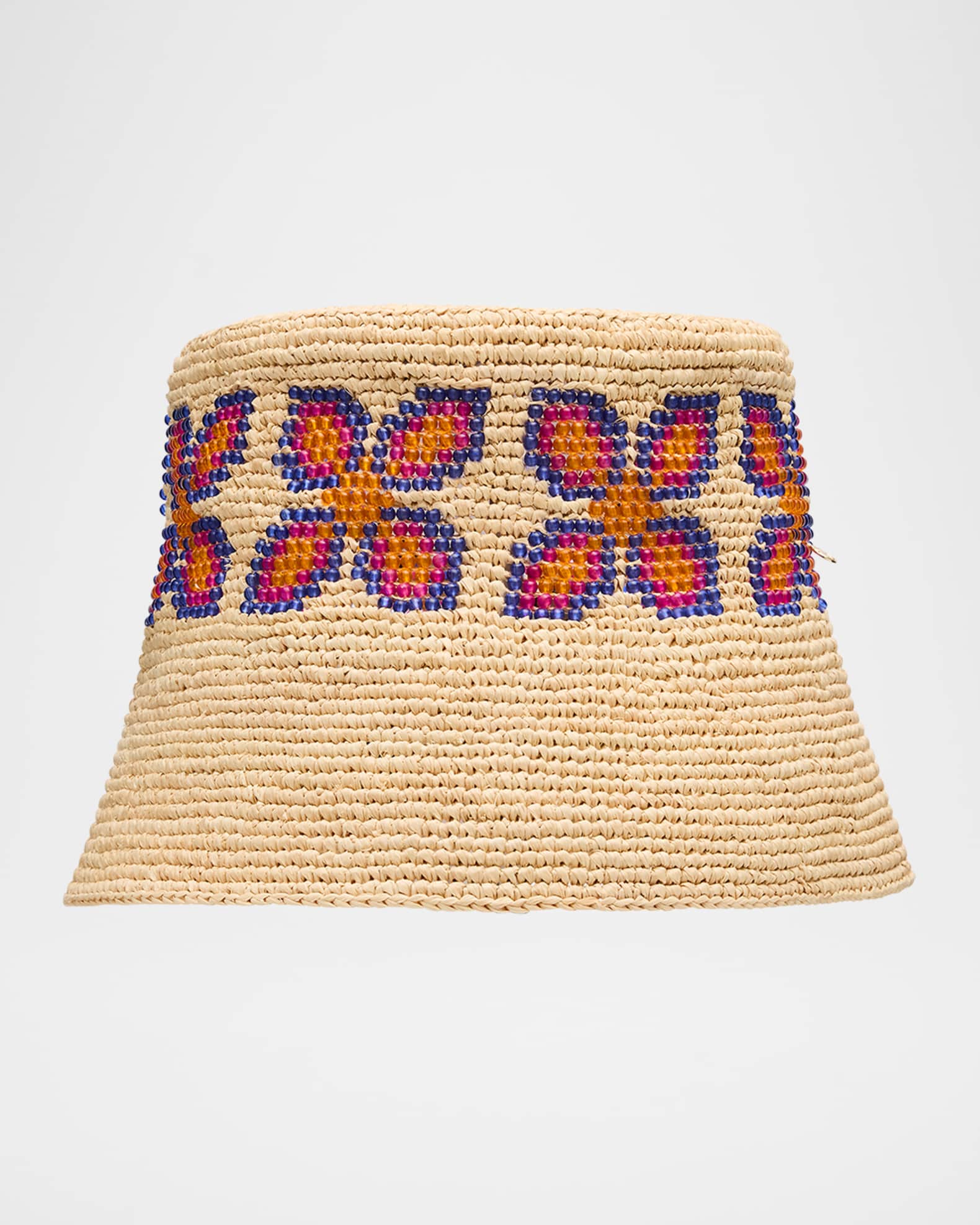Maison Michel Lila Flower Crochet Bucket Hat Neiman Marcus