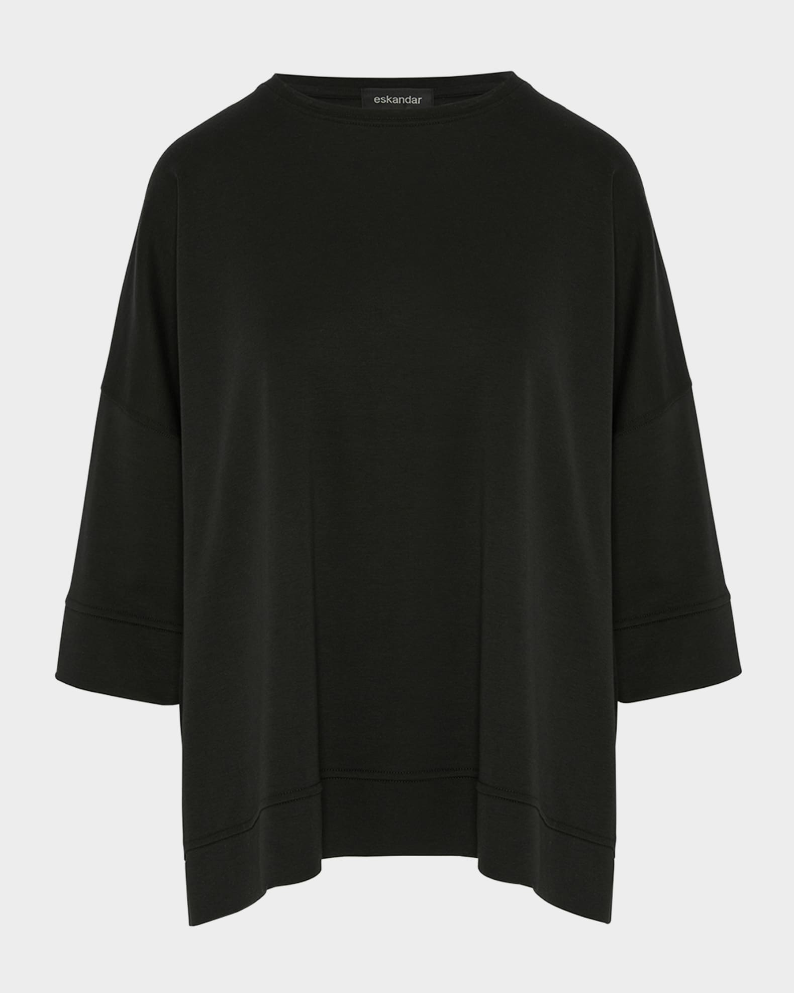 Round Neck 3-4 Sleeve Top With Hembands (Mid Plus) 0