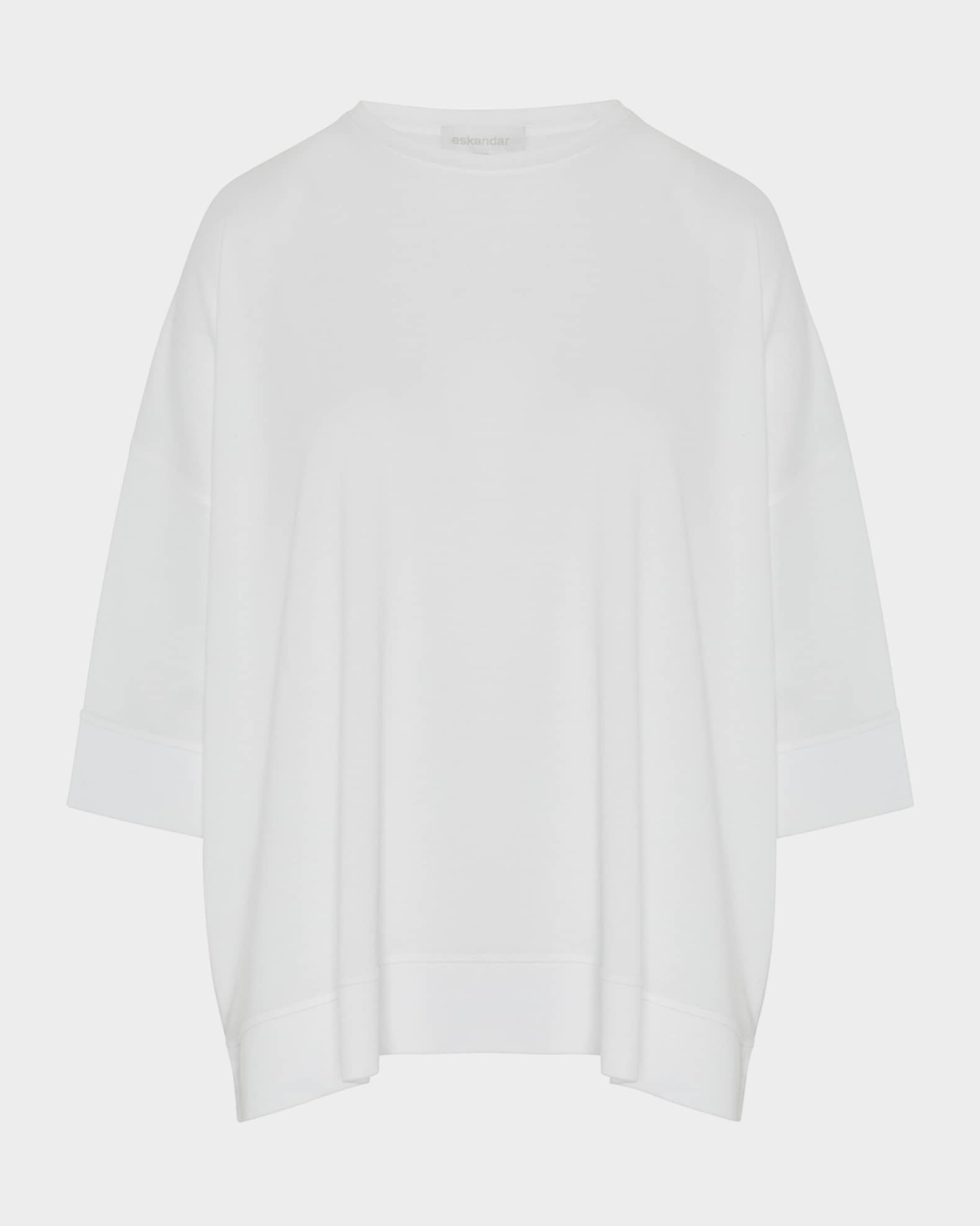 Round Neck 3-4 Sleeve Top With Hembands (Mid Plus) 0