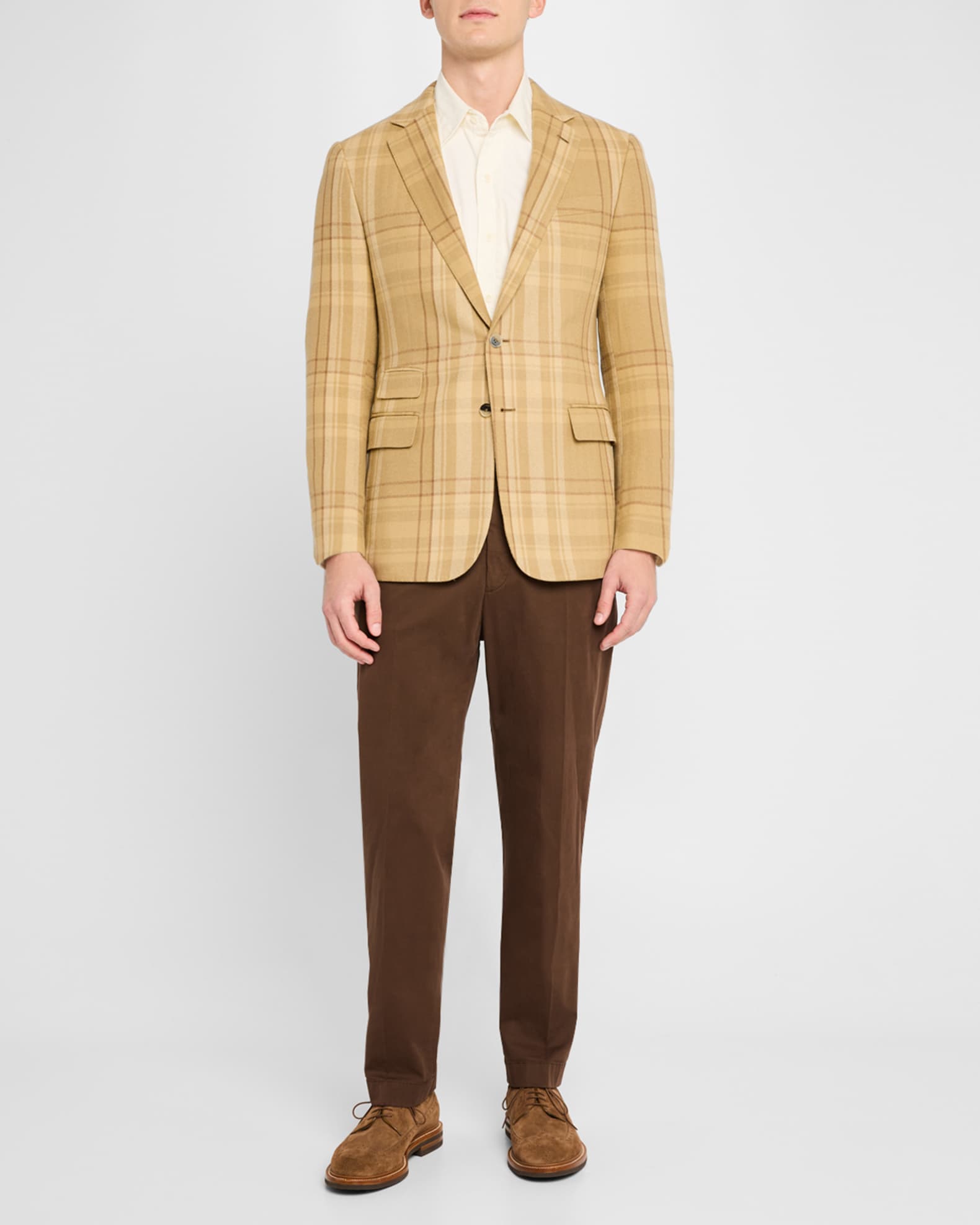 Men's Kent Hand-Tailored Plaid Sport Coat - Thumbnail 2