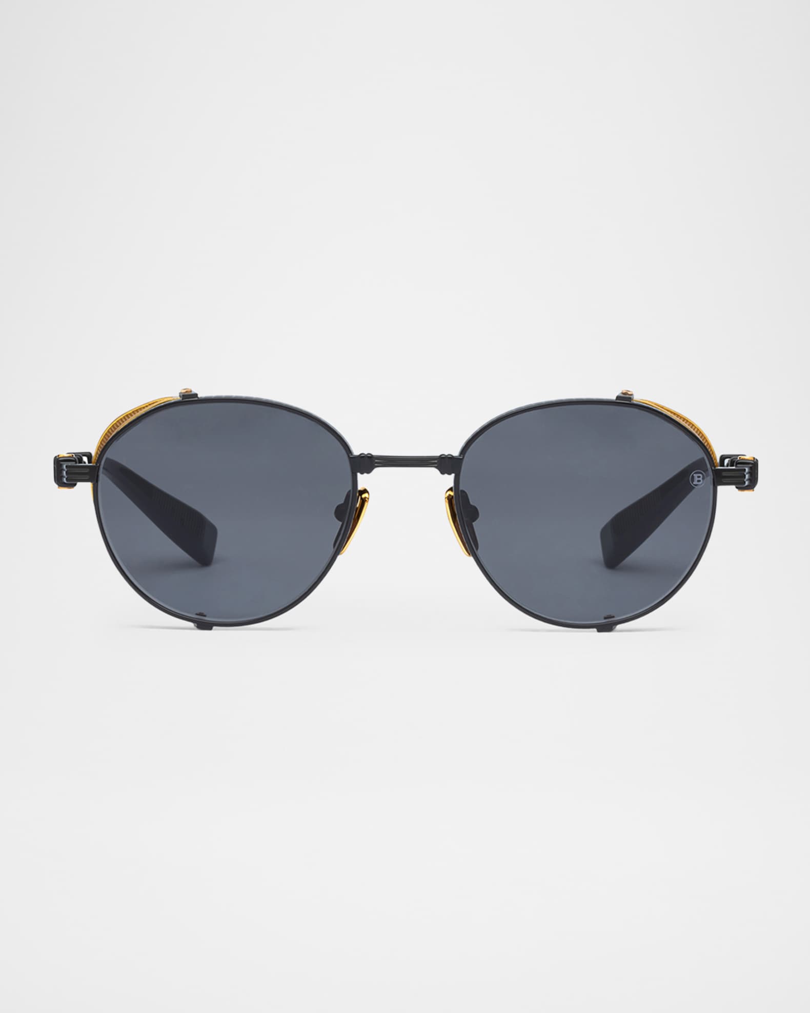Balmain Brigade-I Round Titanium Sunglasses | Neiman Marcus