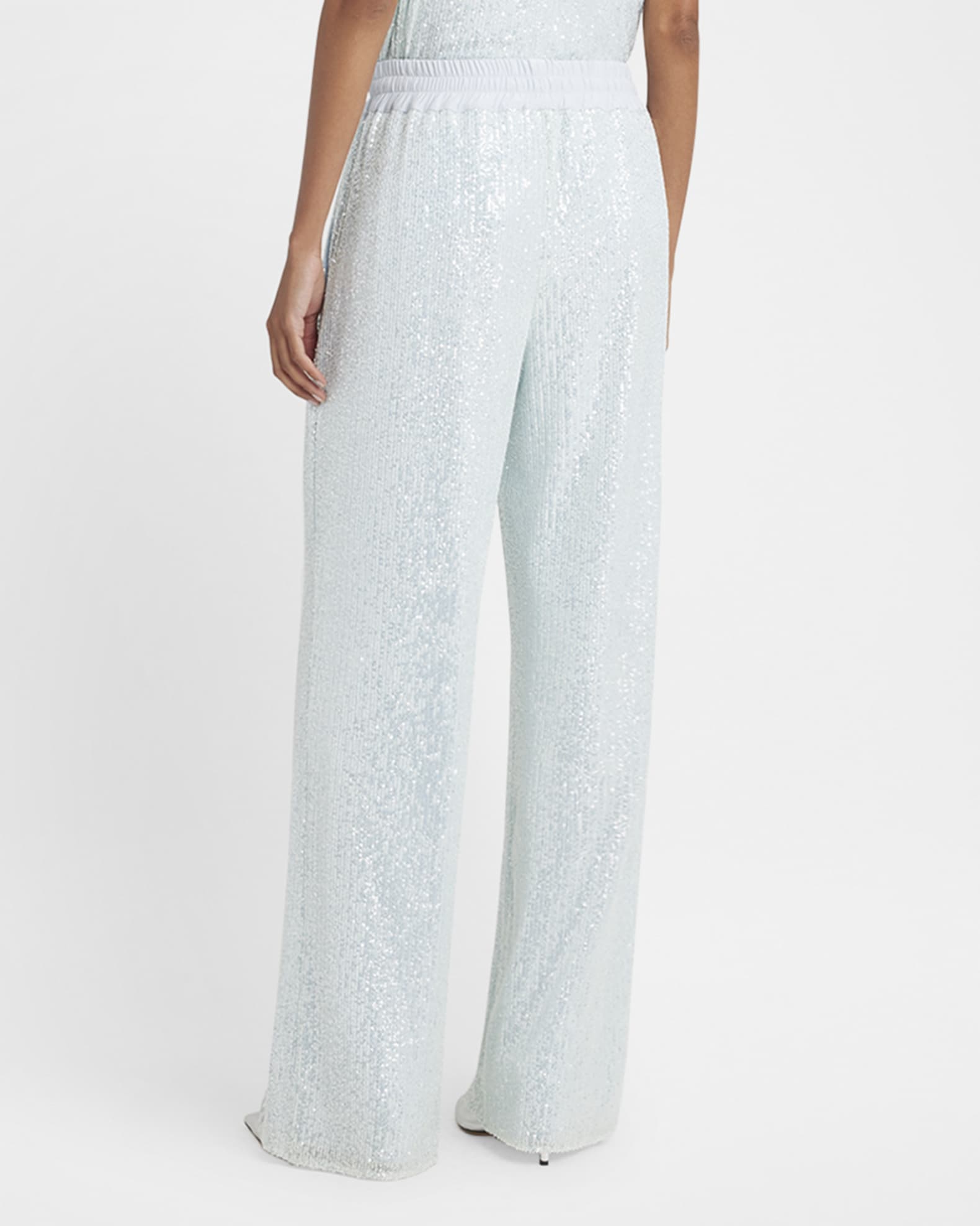 Sequined Straight-Leg Drawstring Pants 1