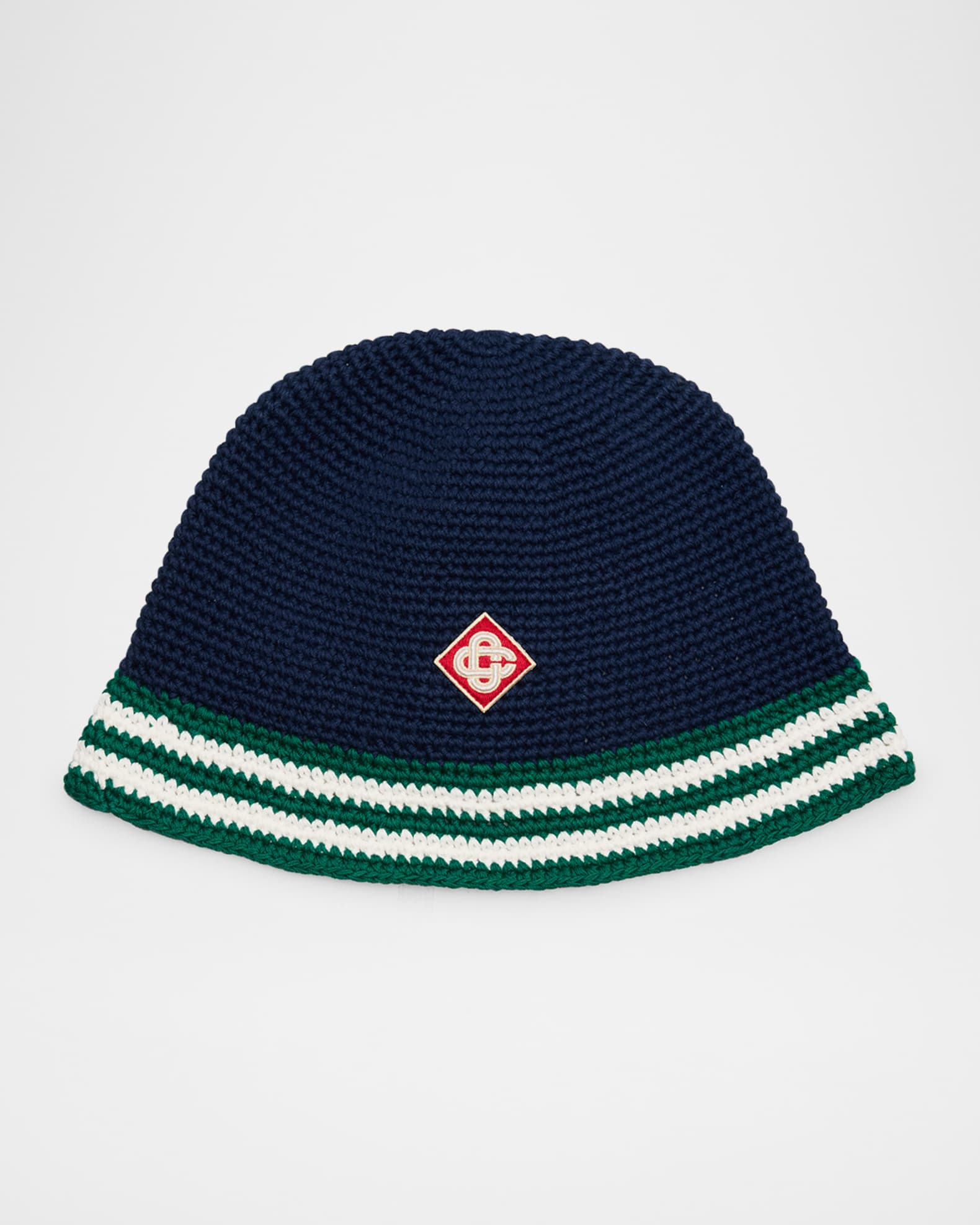 Men's Crochet Stripe Bucket Hat 0