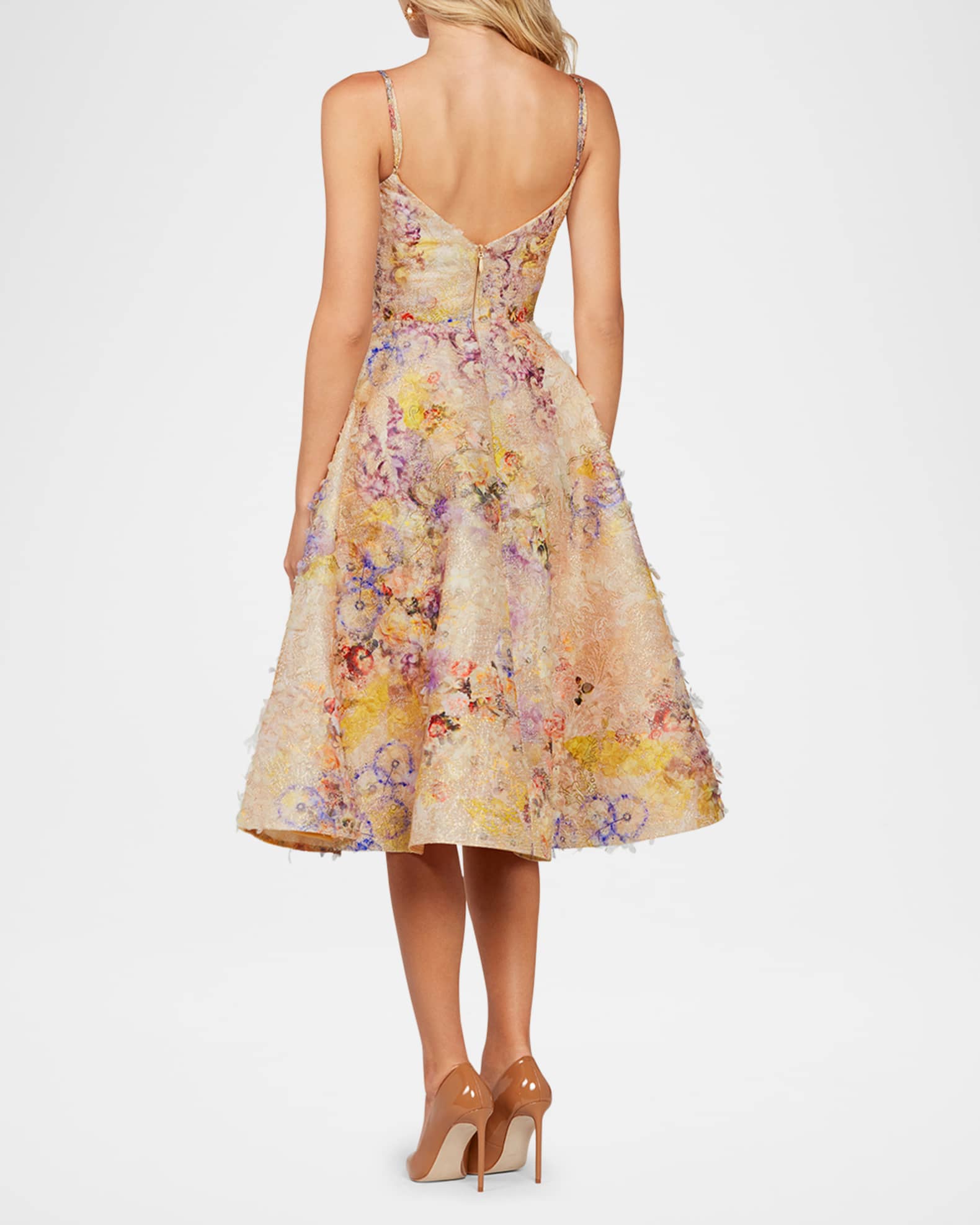 Stephanie Embroidered Applique Midi Dress 1