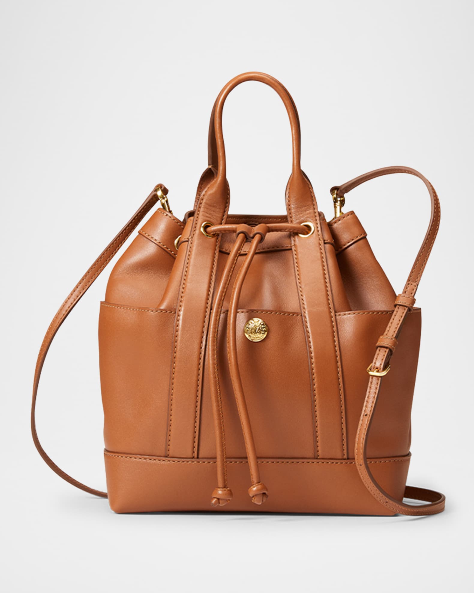 Goody Drawstring Leather Crossbody Bag 0