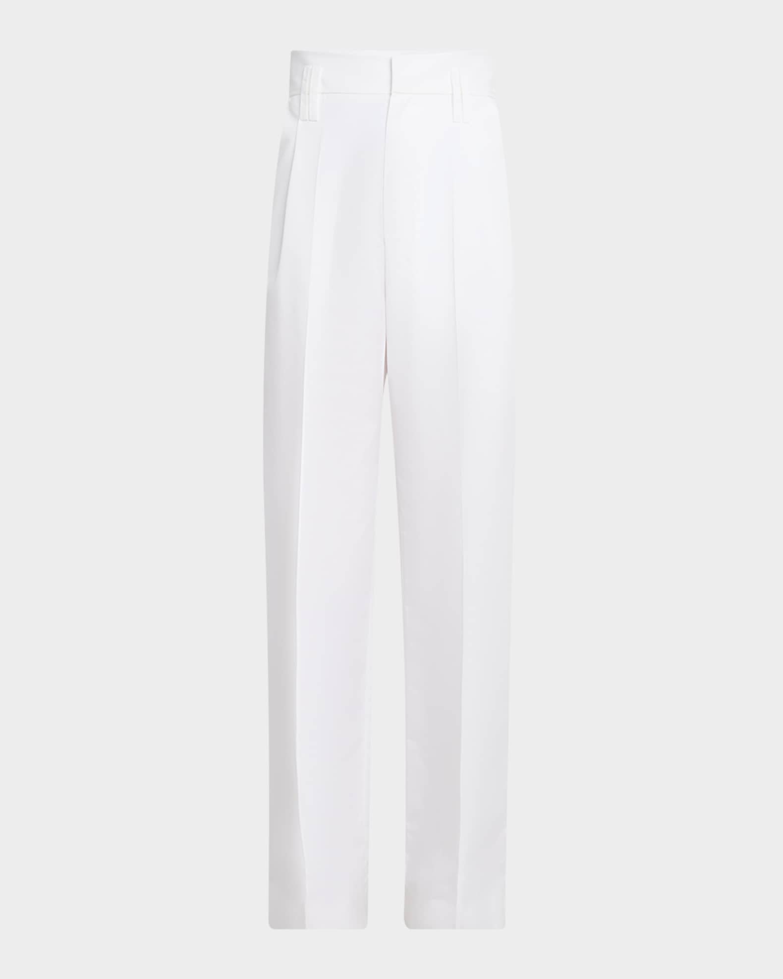 High-Rise Cotton Gabardine Wide-Leg Pants 0