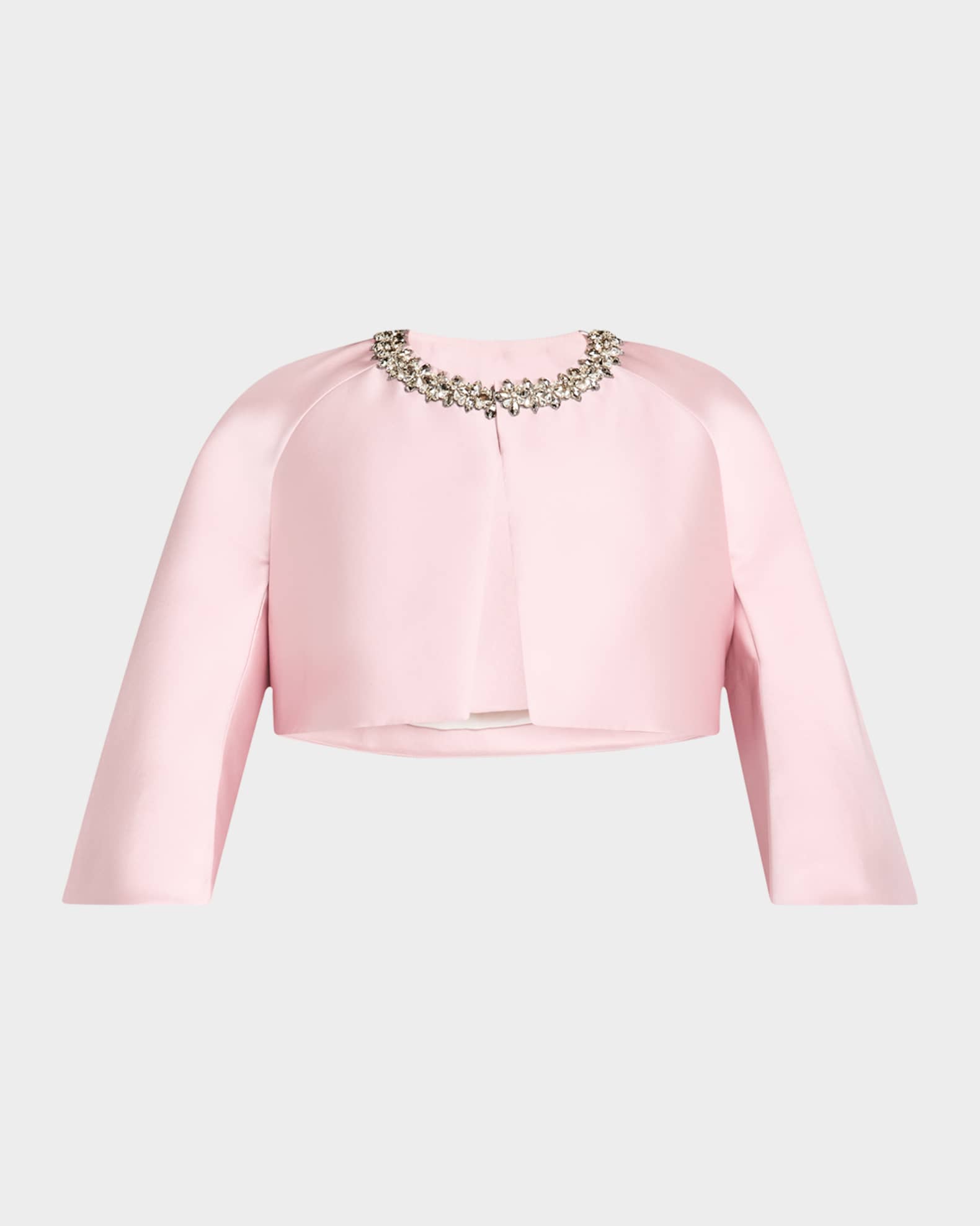 Crystal-Neck Crop Bolero Jacket 0