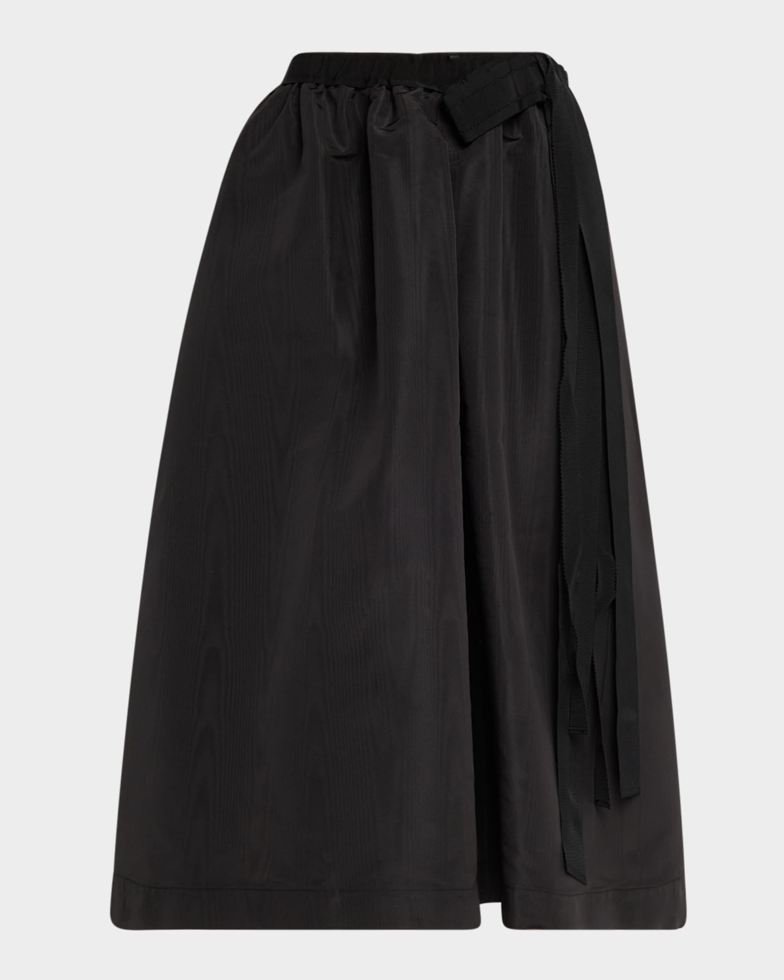 Bow Silk Midi Skirt 0