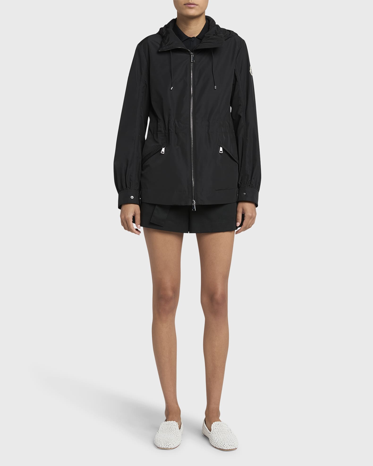 MONCLER Enetパーカー Black Enet Hooded Parka - Windbreakers & Raincoats for Women