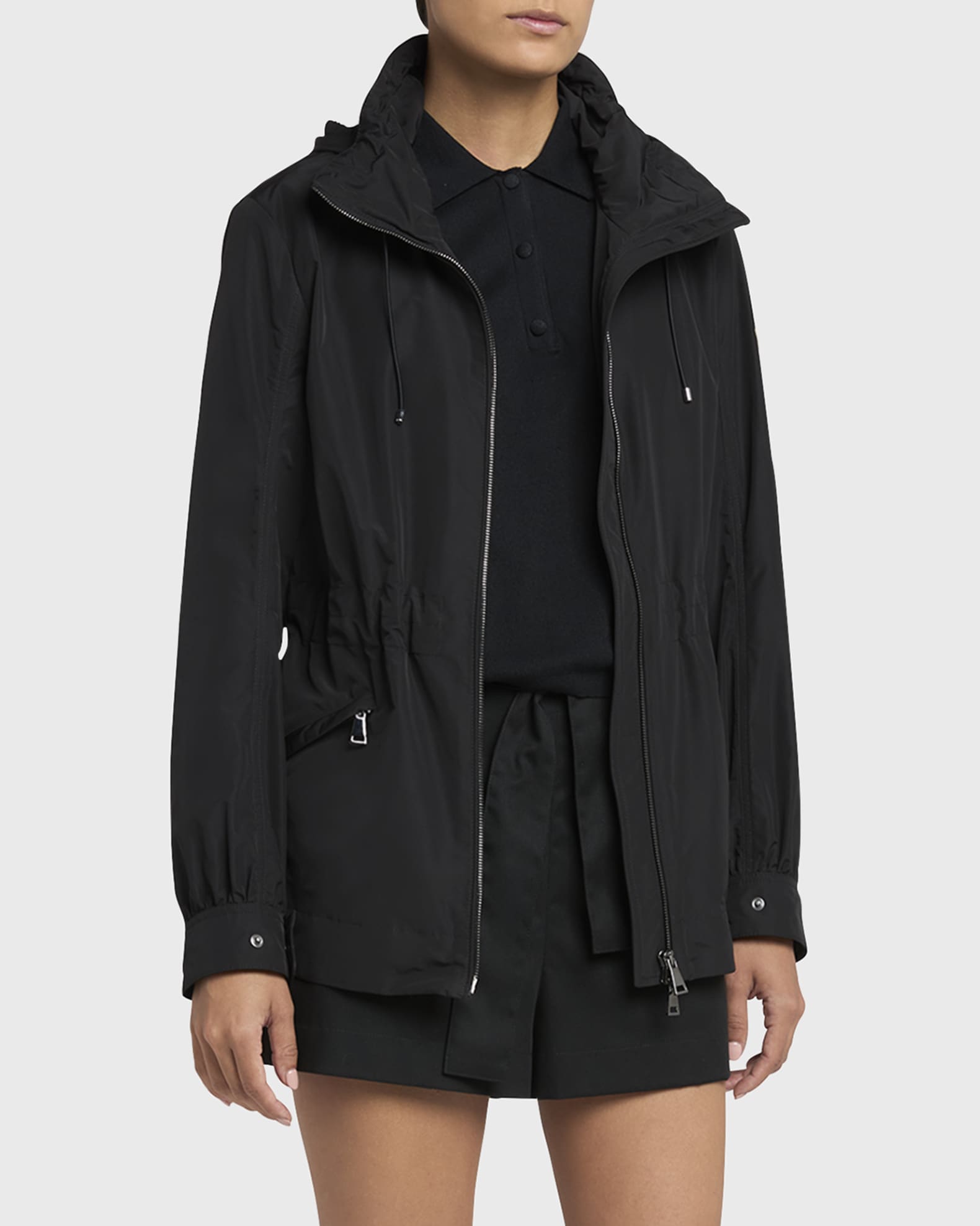 MONCLER Enetパーカー ブラック Enetパーカー : ウインドブレーカーとレインコート 向けの