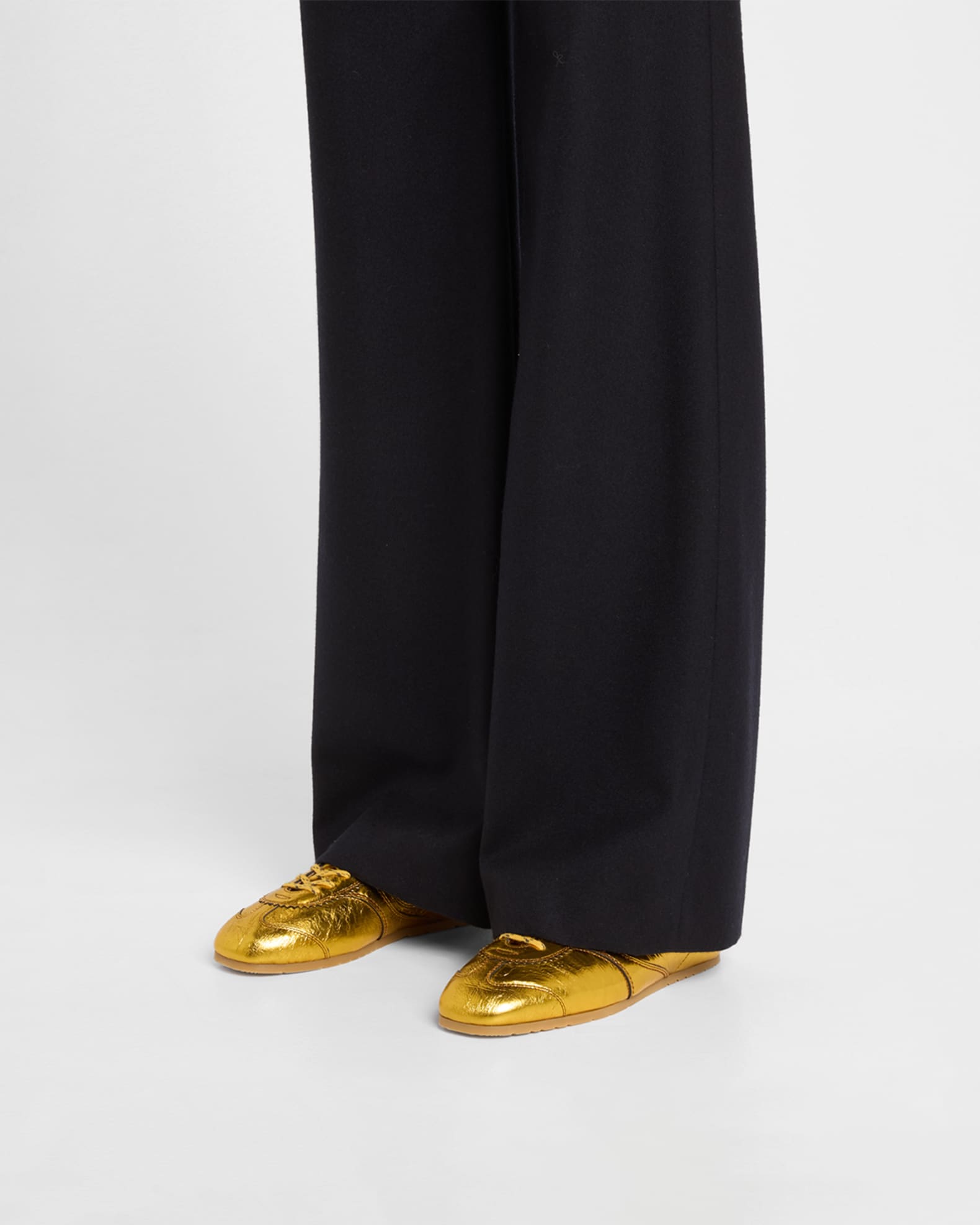 Dries Van Noten Dustin Low-Top Metallic Leather Sneakers
