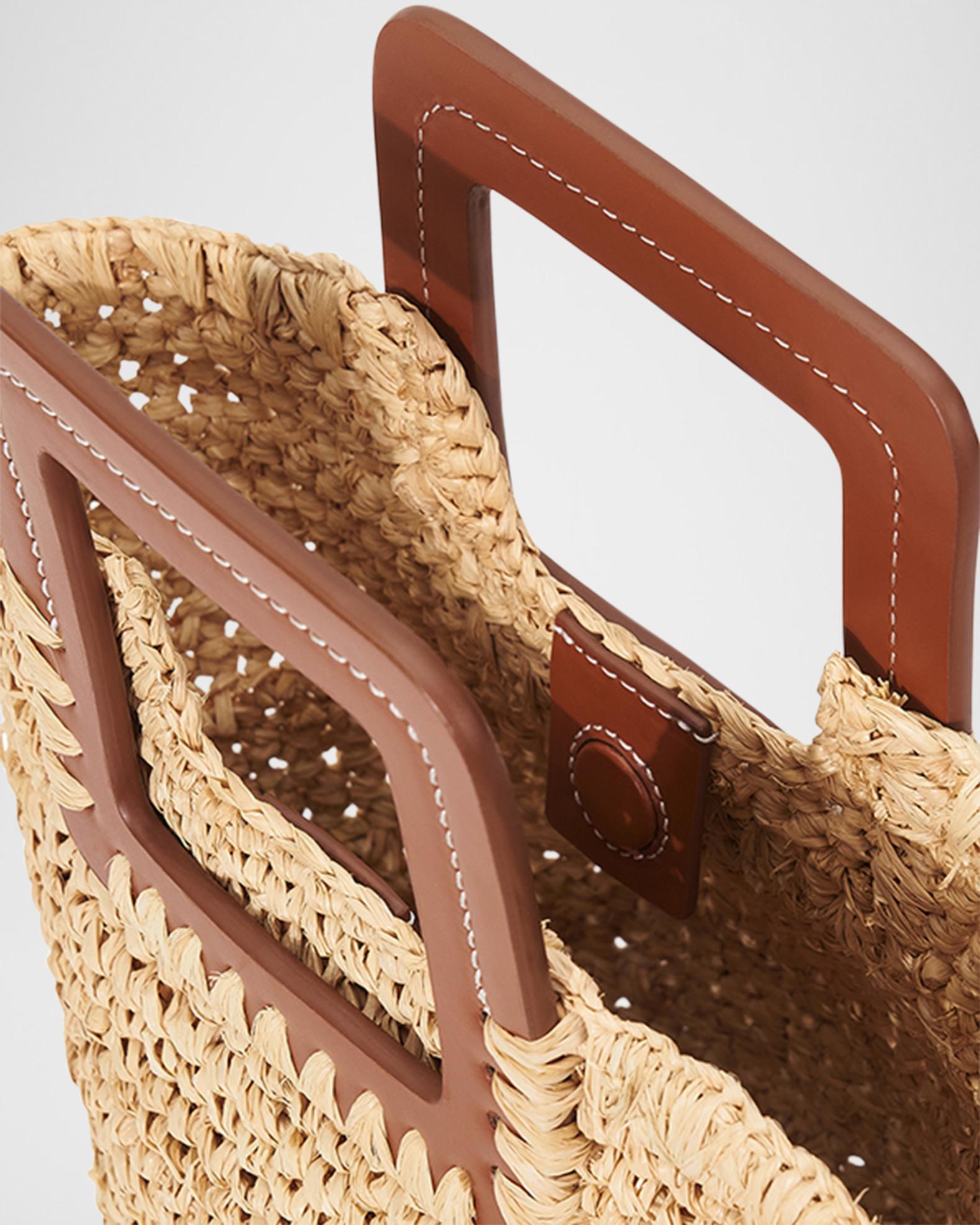 STAUD Shirley Mini Raffia Bucket Bag | Neiman Marcus