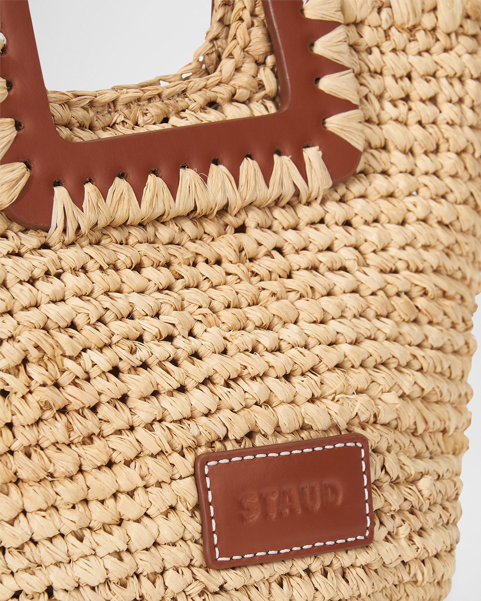 STAUD Shirley Mini Raffia Bucket Bag | Neiman Marcus