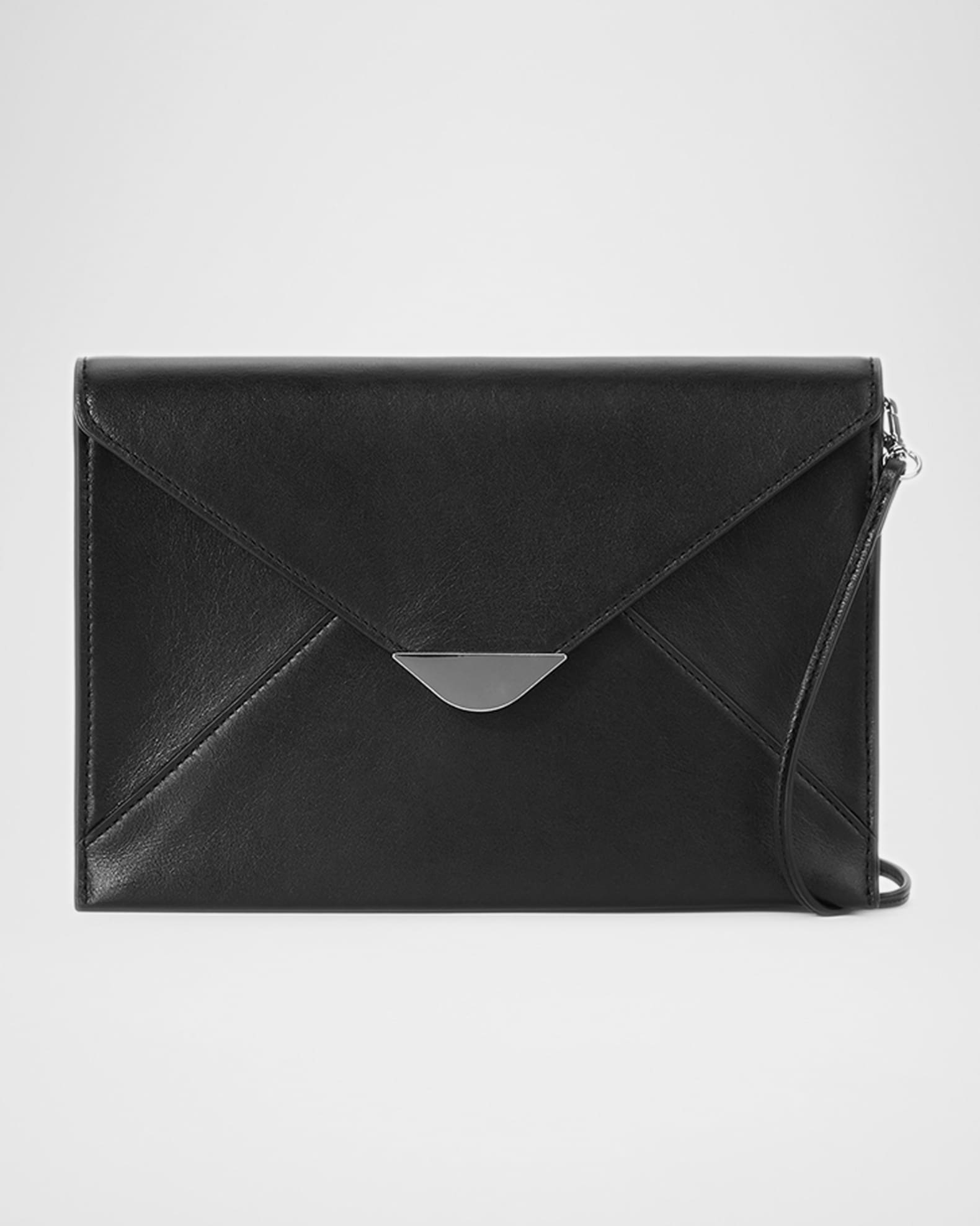 Marcella Envelope Flap Leather Clutch Bag 0