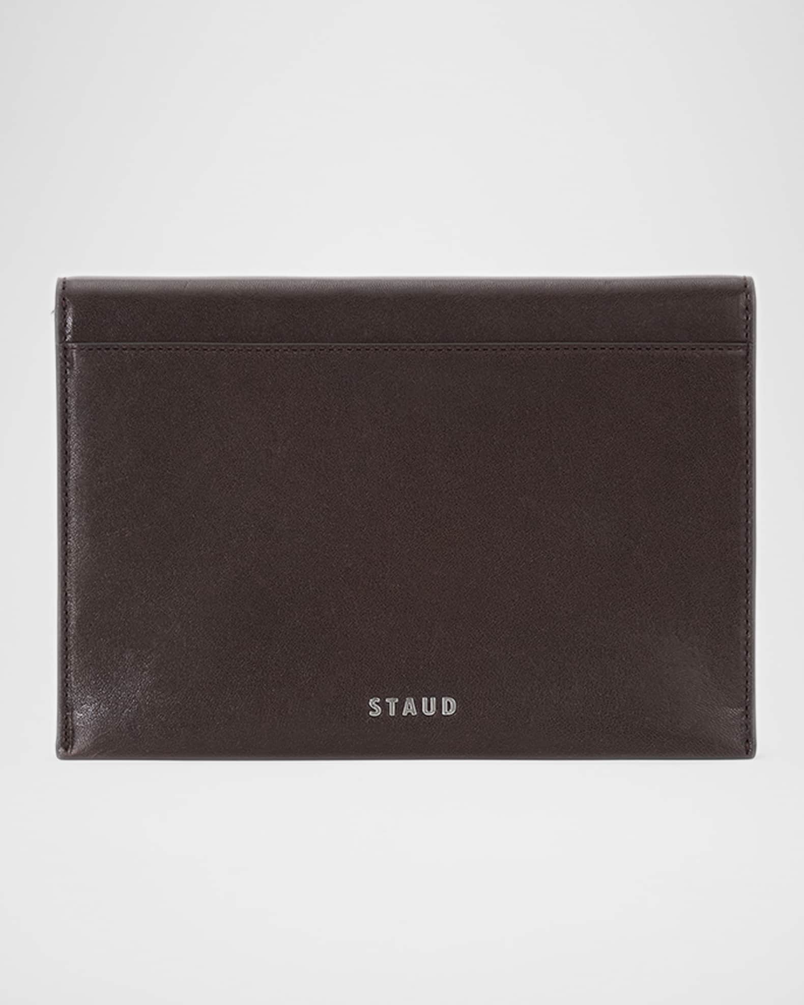Marcella Envelope Flap Leather Clutch Bag - Thumbnail 2