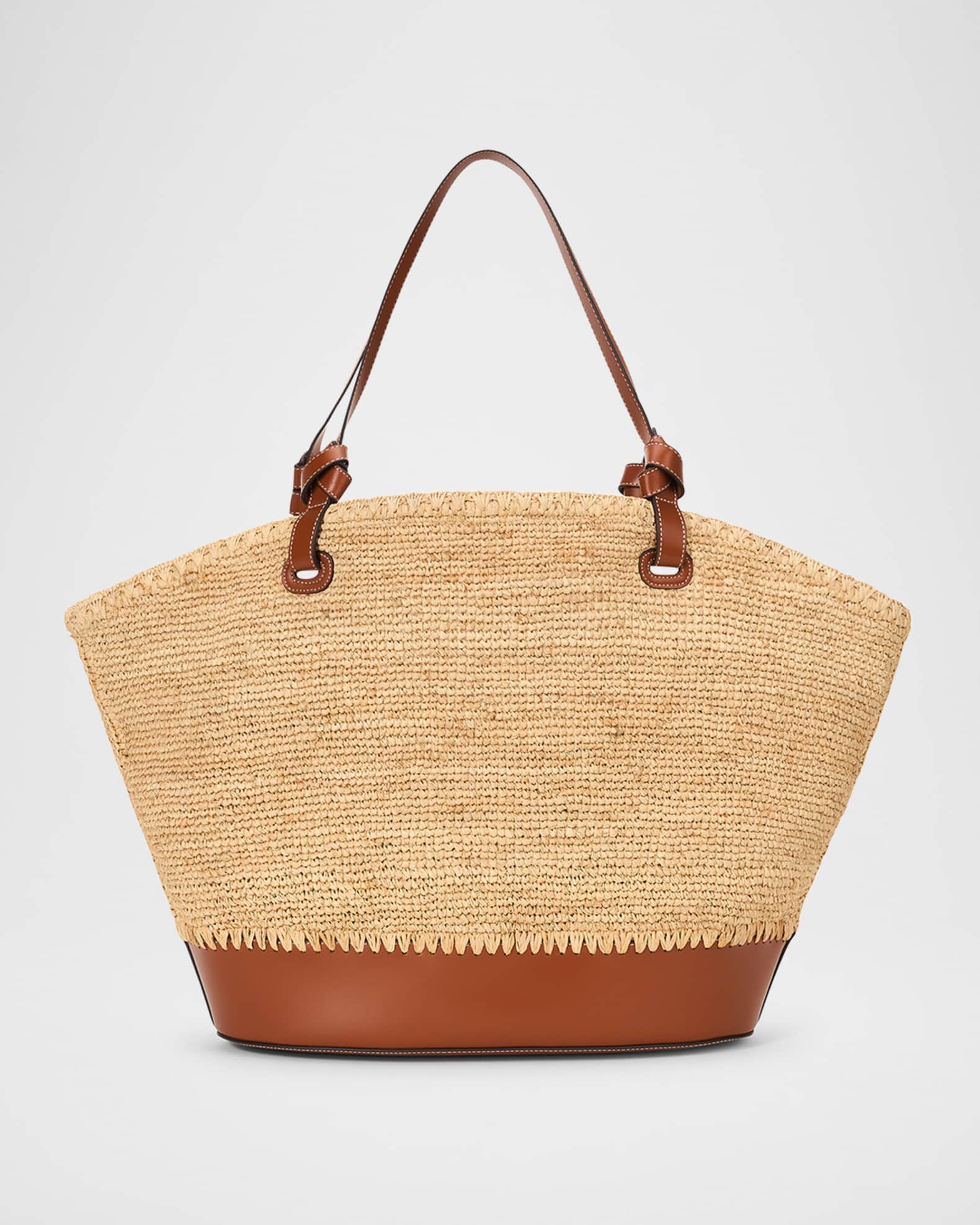 Squillo Raffia & Leather Tote Bag 1