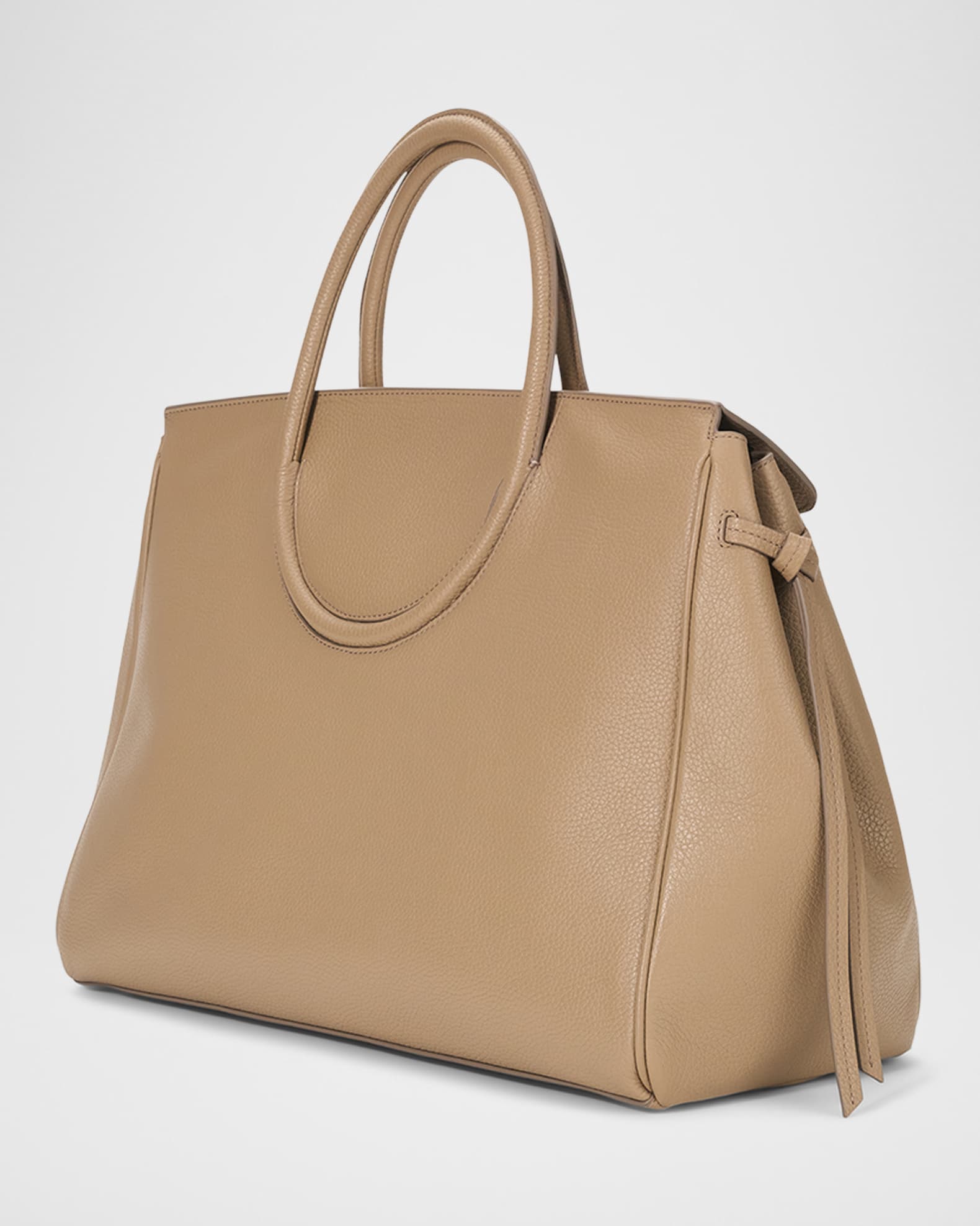 Maude Fold-Over Flap Leather Top-Handle Bag 1
