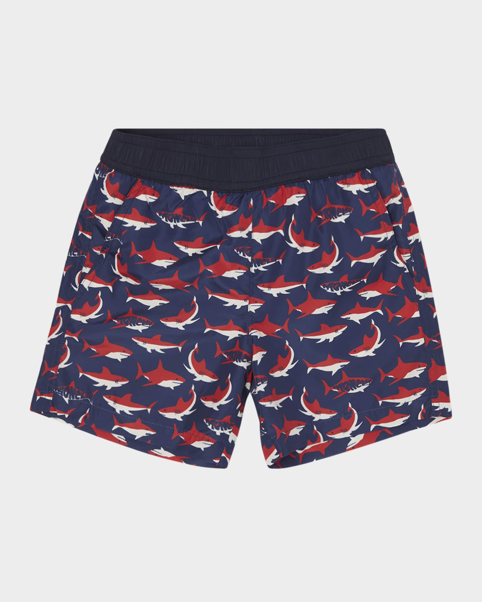Boy's Shark-Print Swim Shorts 0