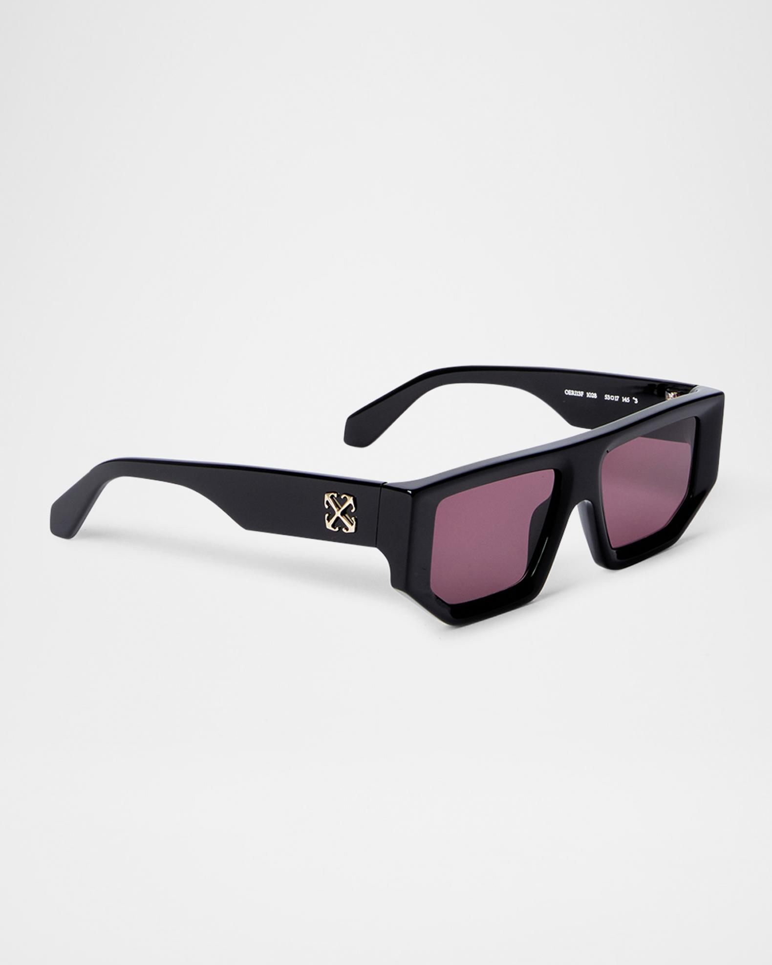 NWT Off-White Black Rectangle 55mm Sunglasses Off-White Oregon Sunglasses 1007 Solid Black - eye-oo.com main image 2