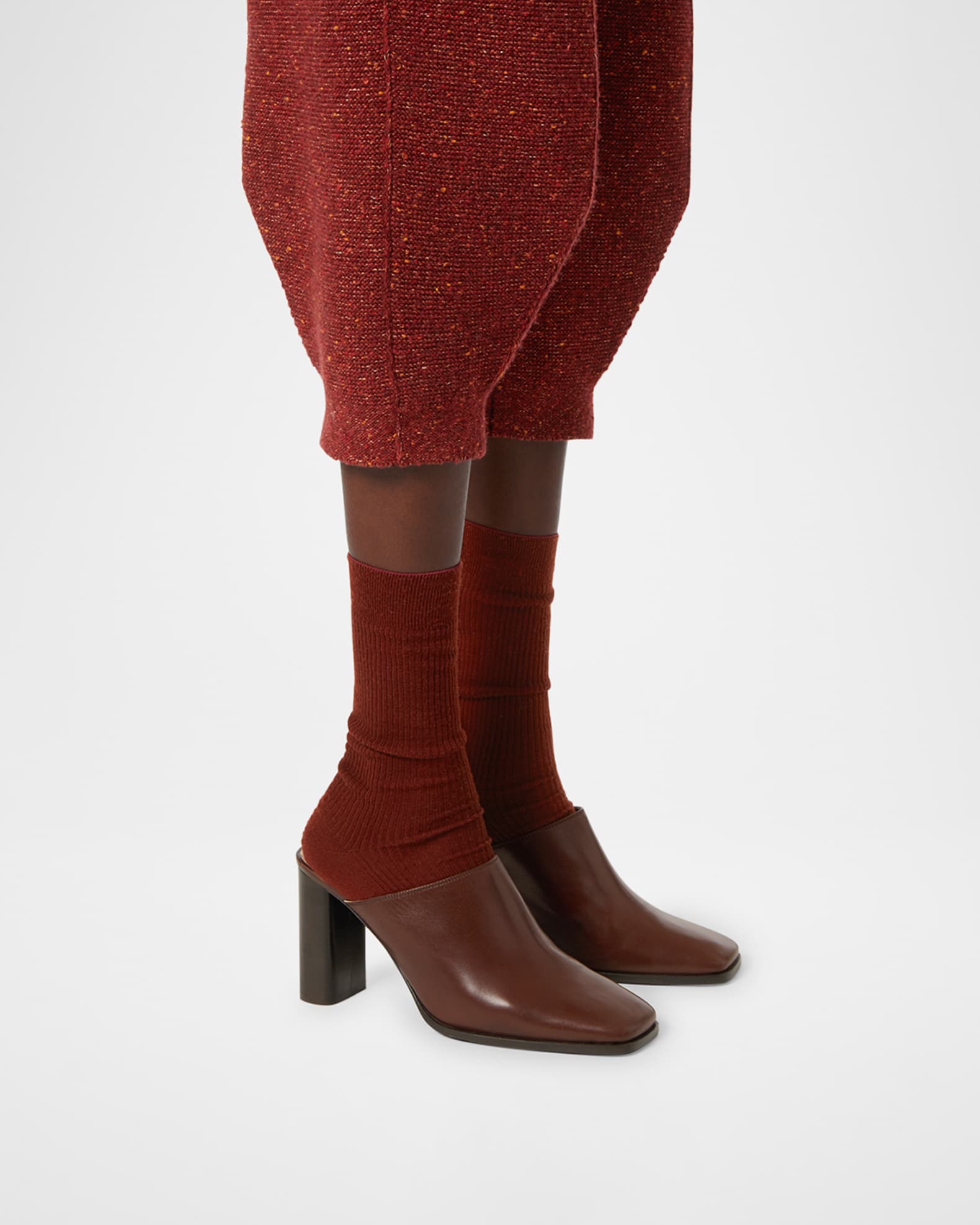 Alba Leather Square-Toe Mules 1