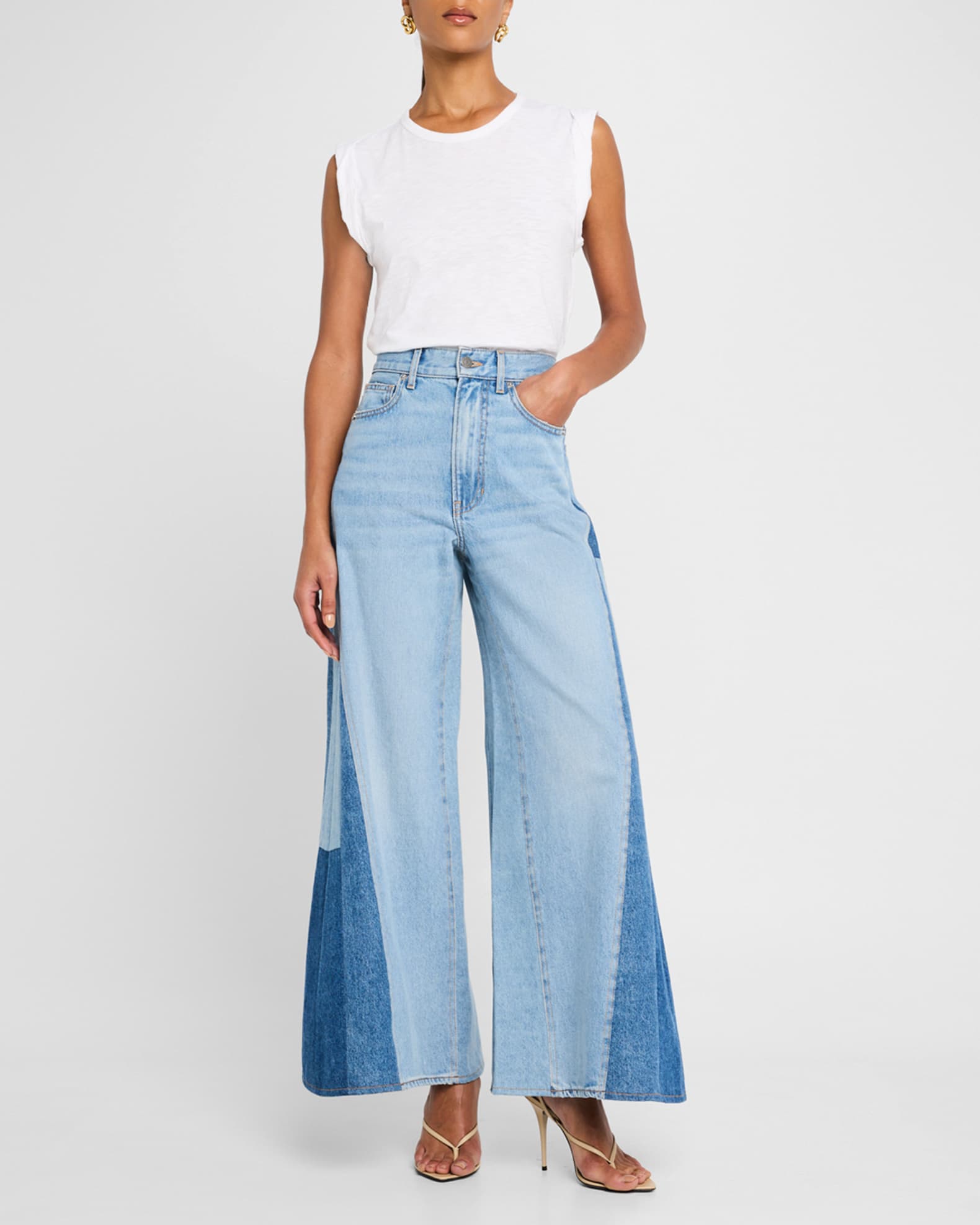 Vicki Patchwork Wide-Leg Jeans 1