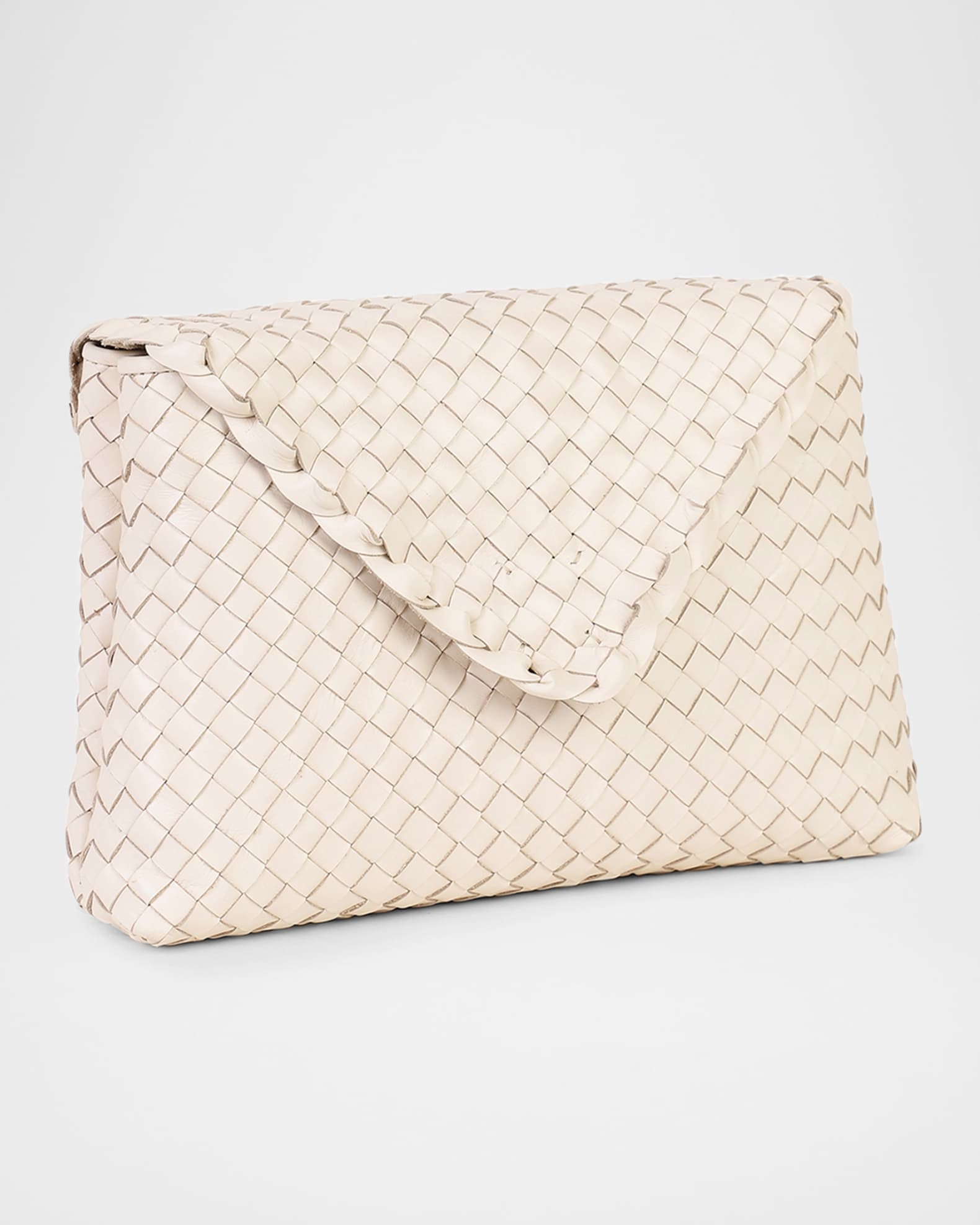 Jamie Envelope Woven Leather Clutch Bag 1