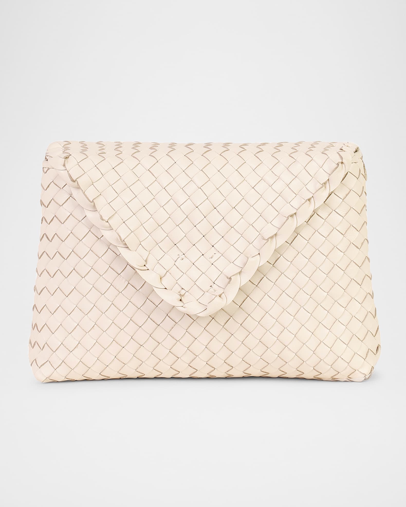 Jamie Envelope Woven Leather Clutch Bag 0